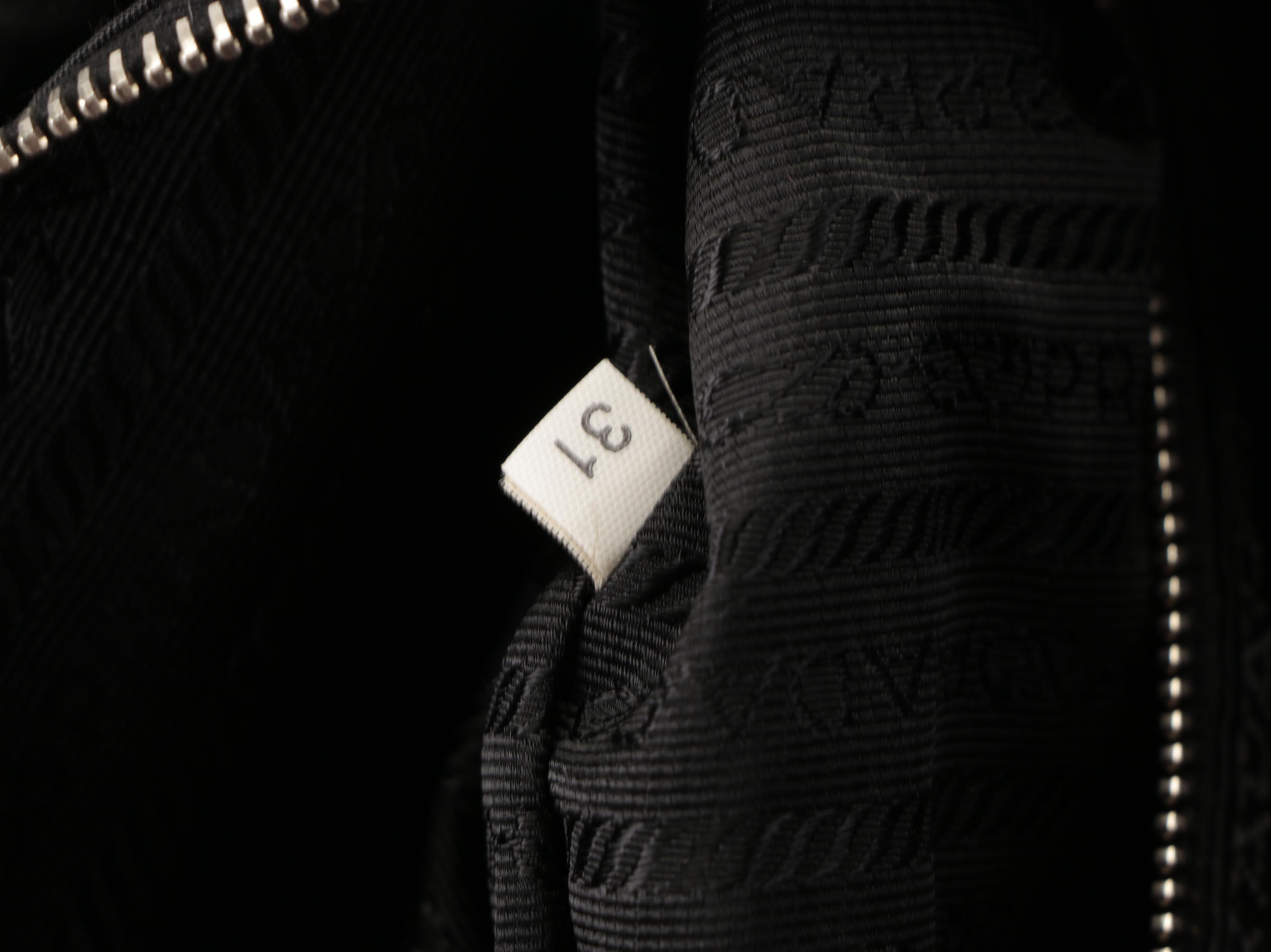 Prada Zip Tote Bag in Black Nylon Tessuto and Leather with Detachable Strap