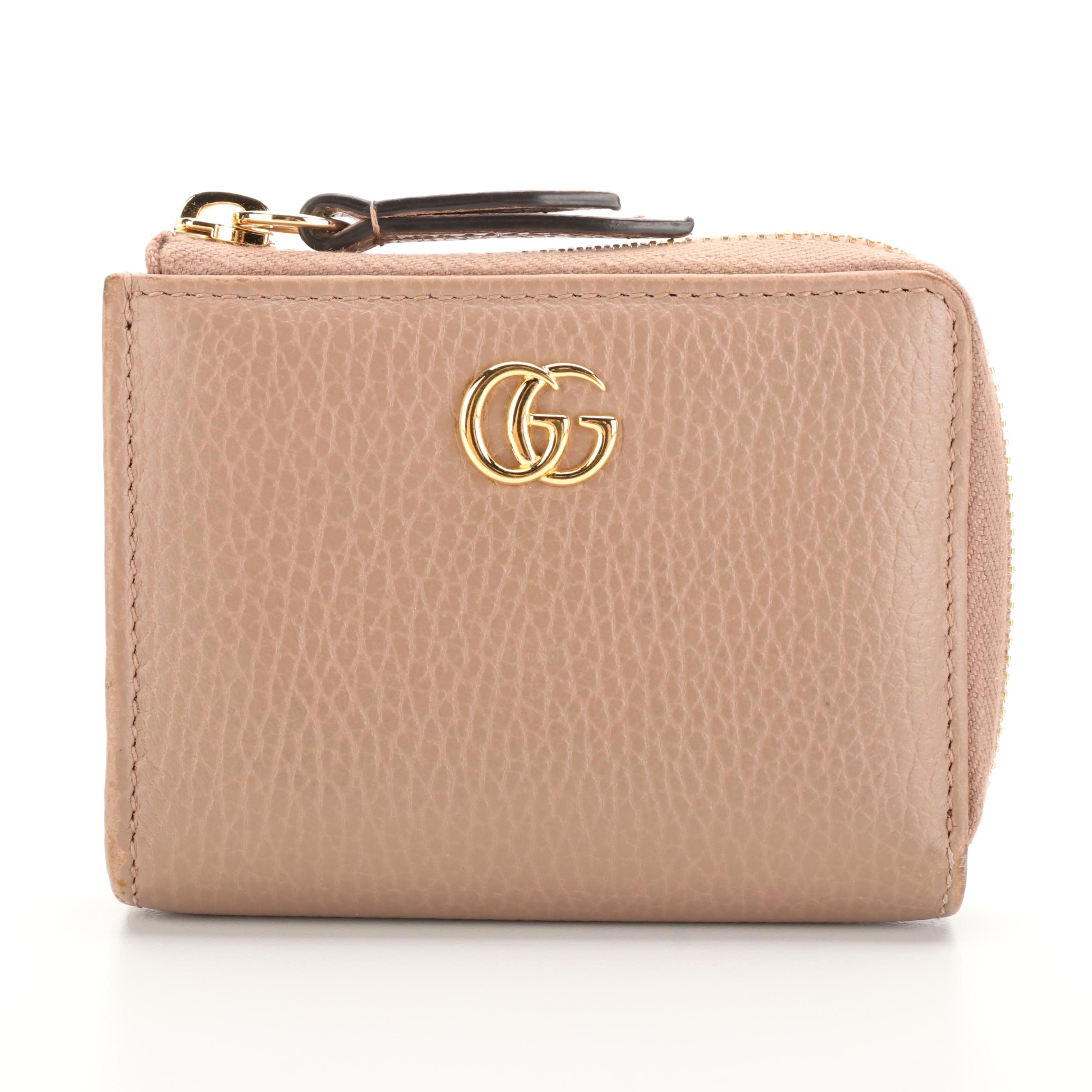 Gucci Zip-Around GG Card Case Wallet in Grained Leather with Box