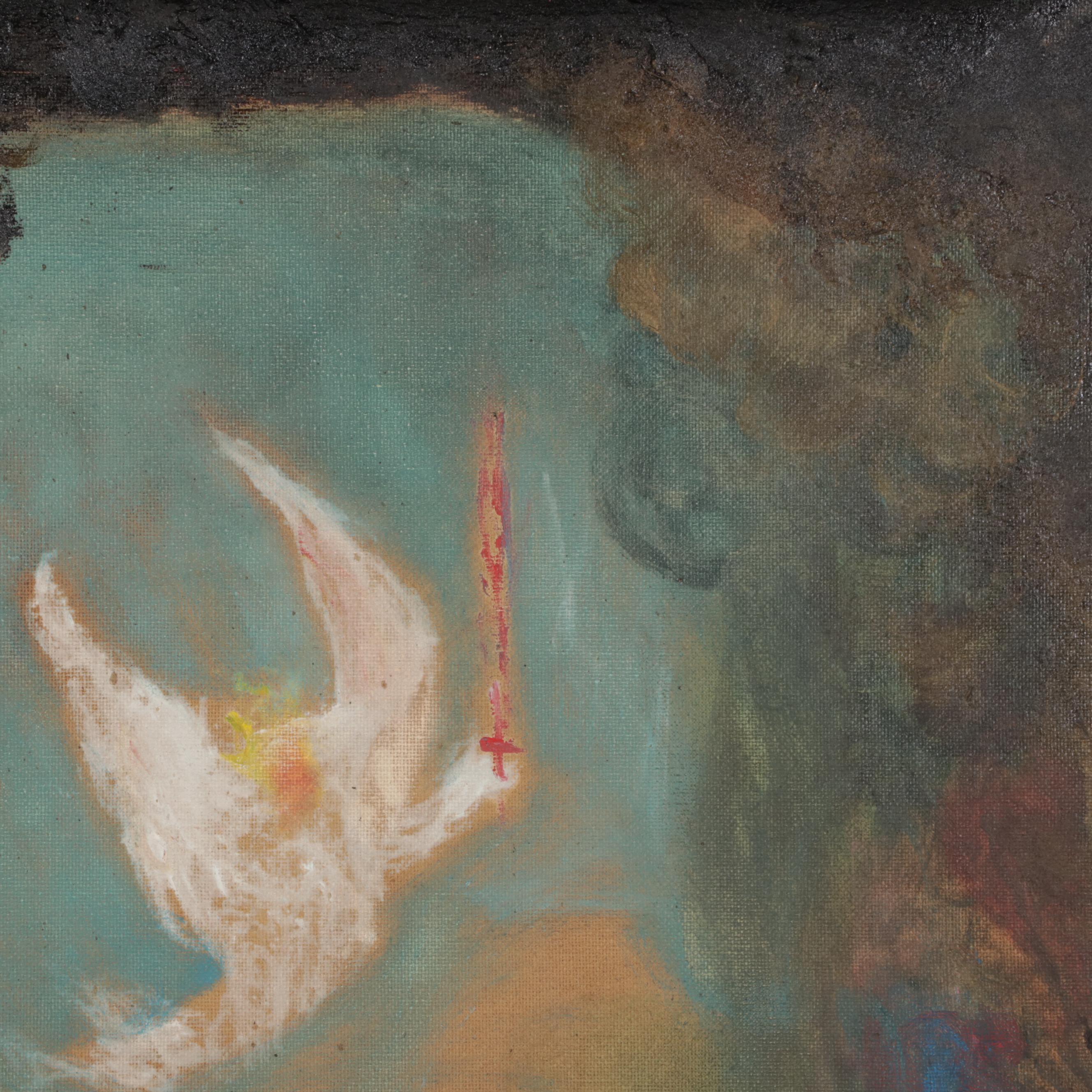 Philip the Transplant Mixed Media Painting "The Flaming Sword," 2019