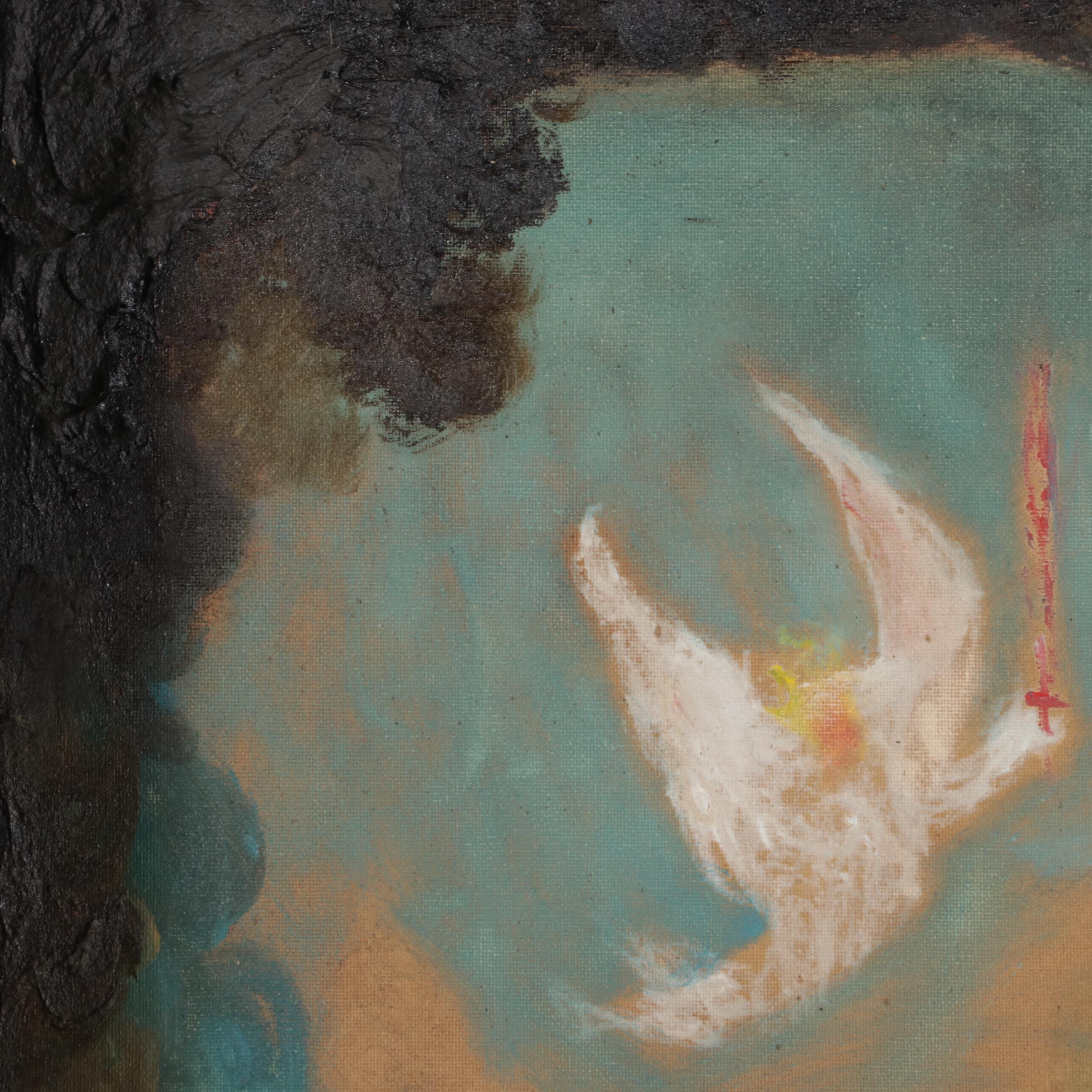 Philip the Transplant Mixed Media Painting "The Flaming Sword," 2019