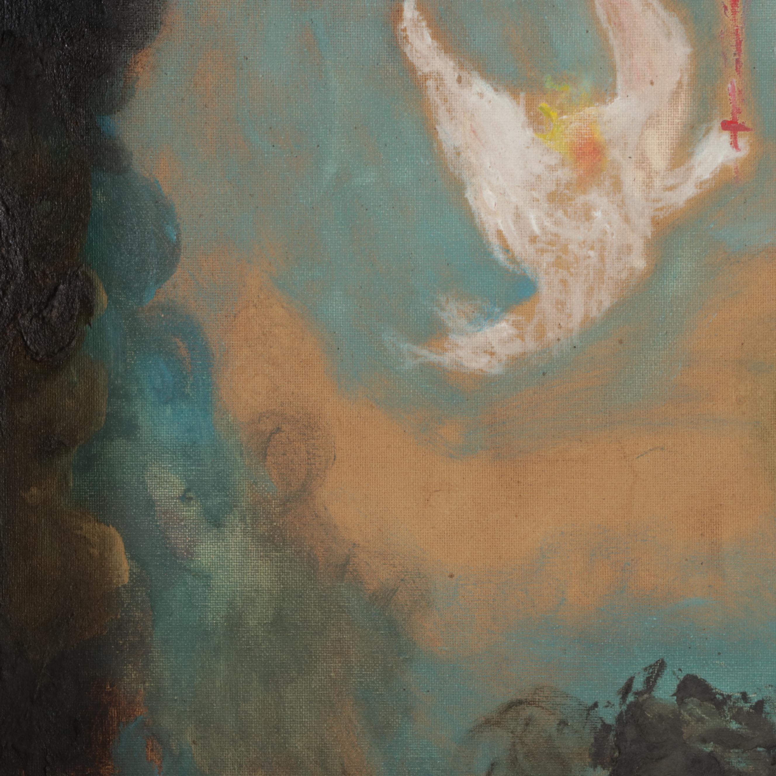 Philip the Transplant Mixed Media Painting "The Flaming Sword," 2019