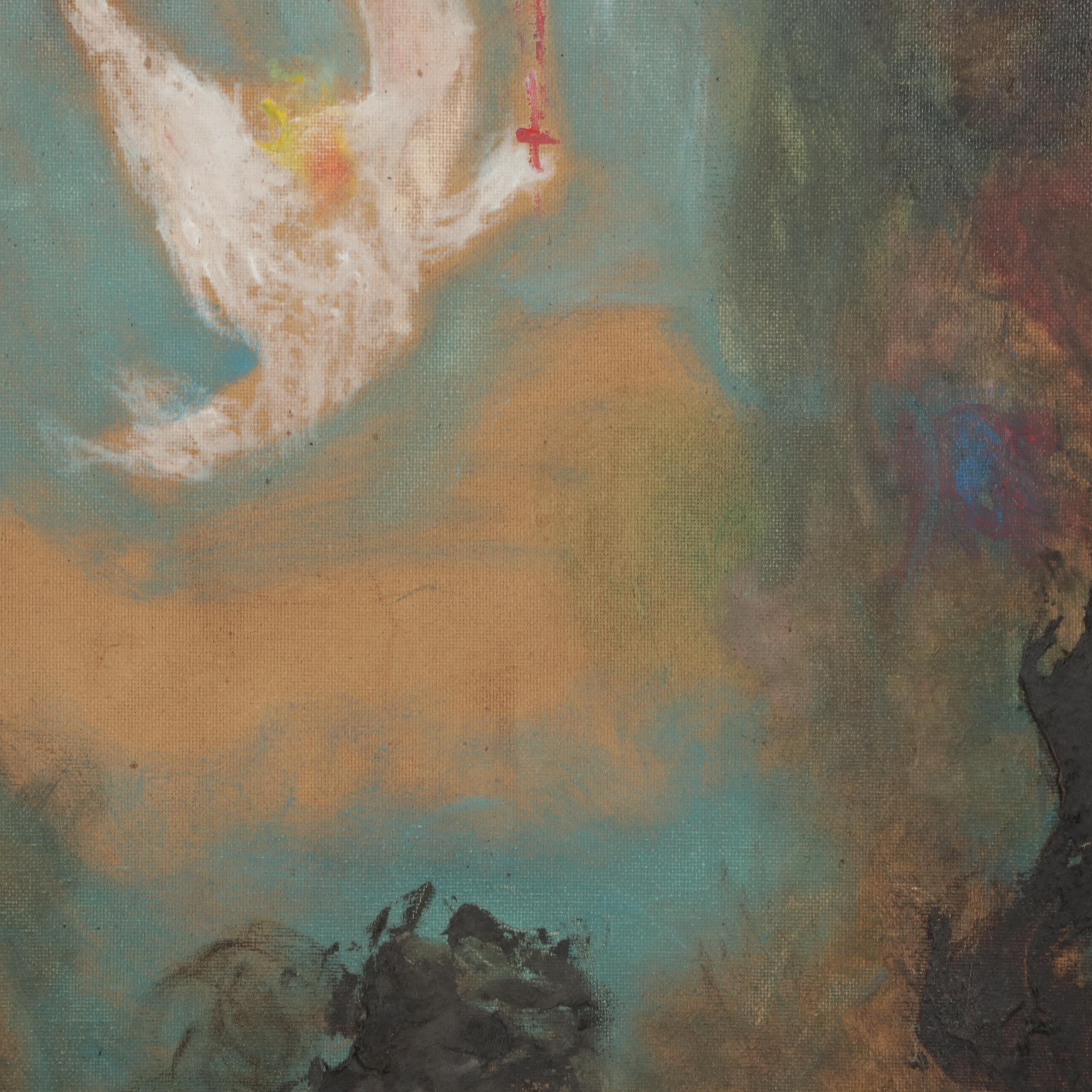 Philip the Transplant Mixed Media Painting "The Flaming Sword," 2019