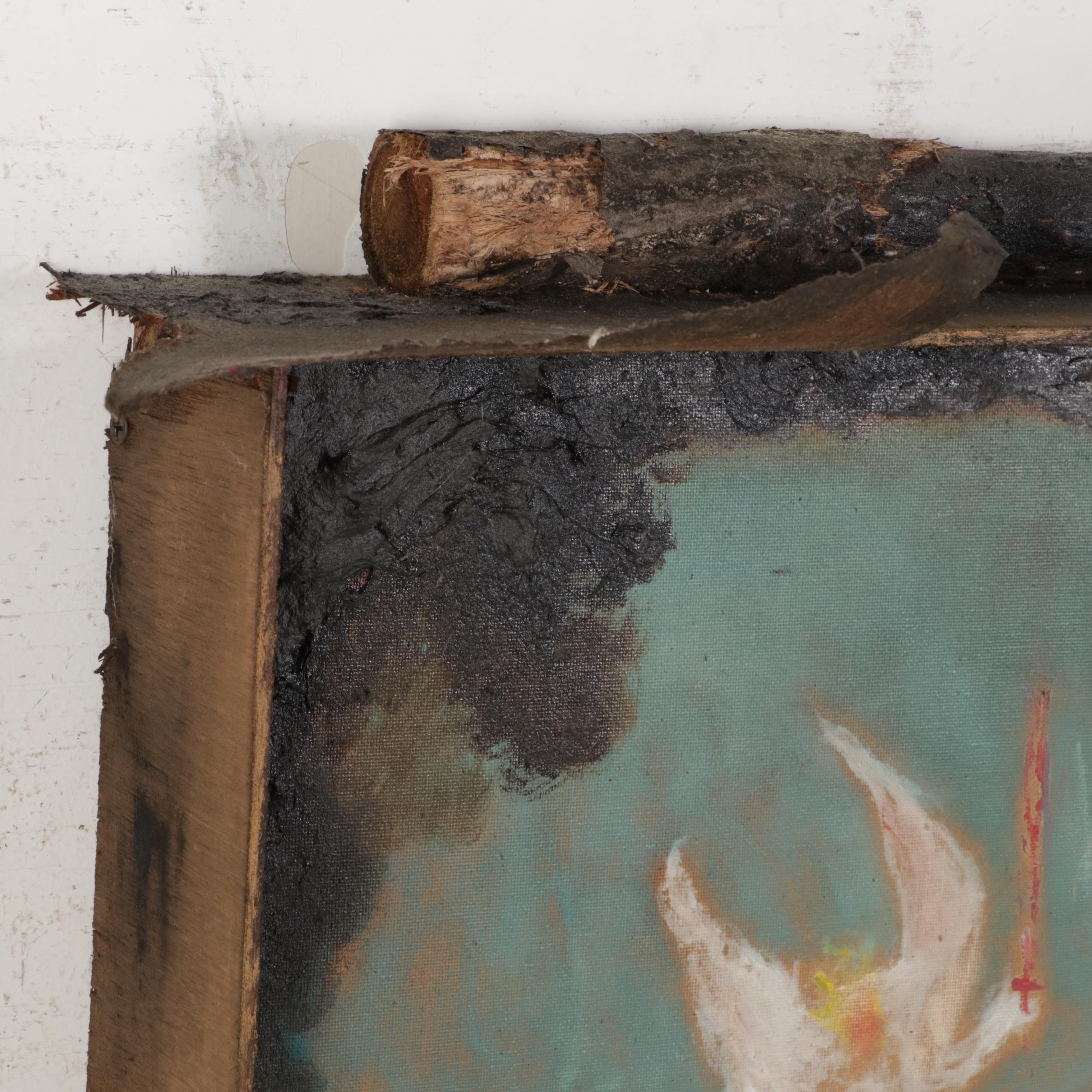 Philip the Transplant Mixed Media Painting "The Flaming Sword," 2019