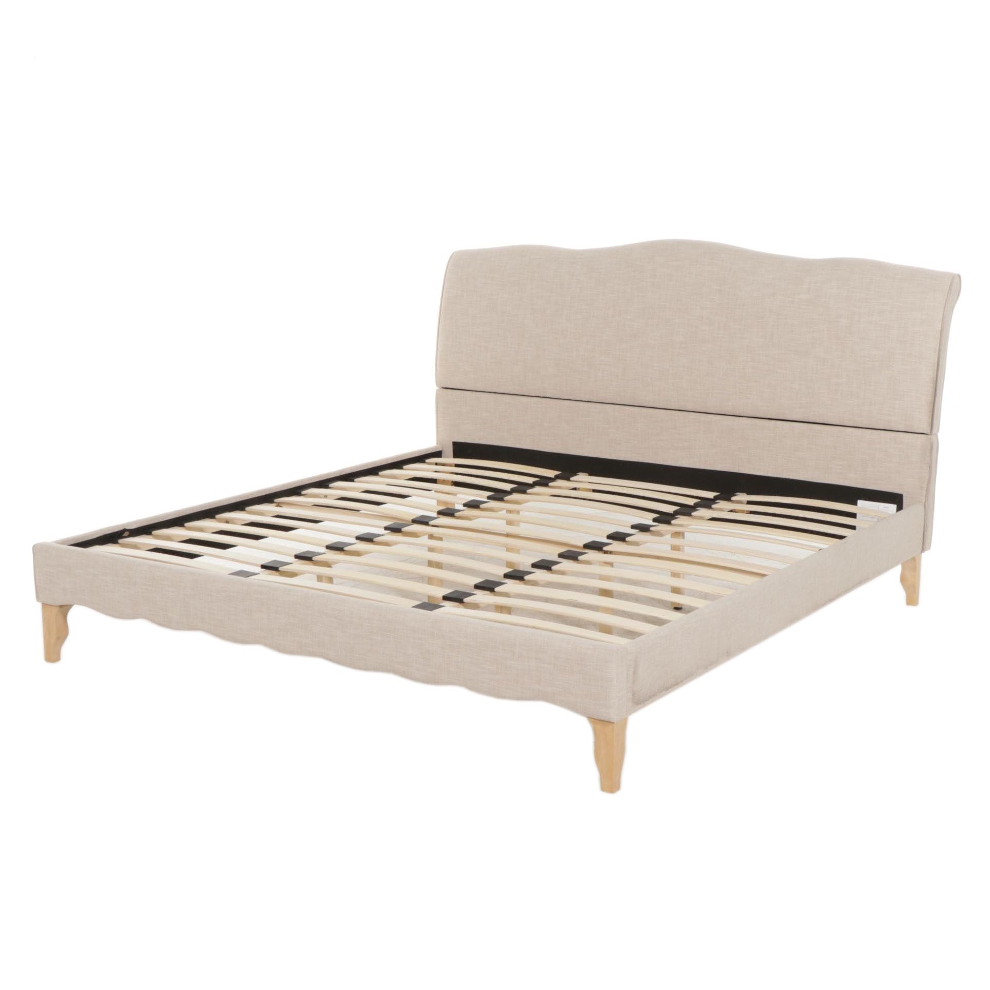 Contemporary Baxton Studio Upholstered King Size Platform Bed