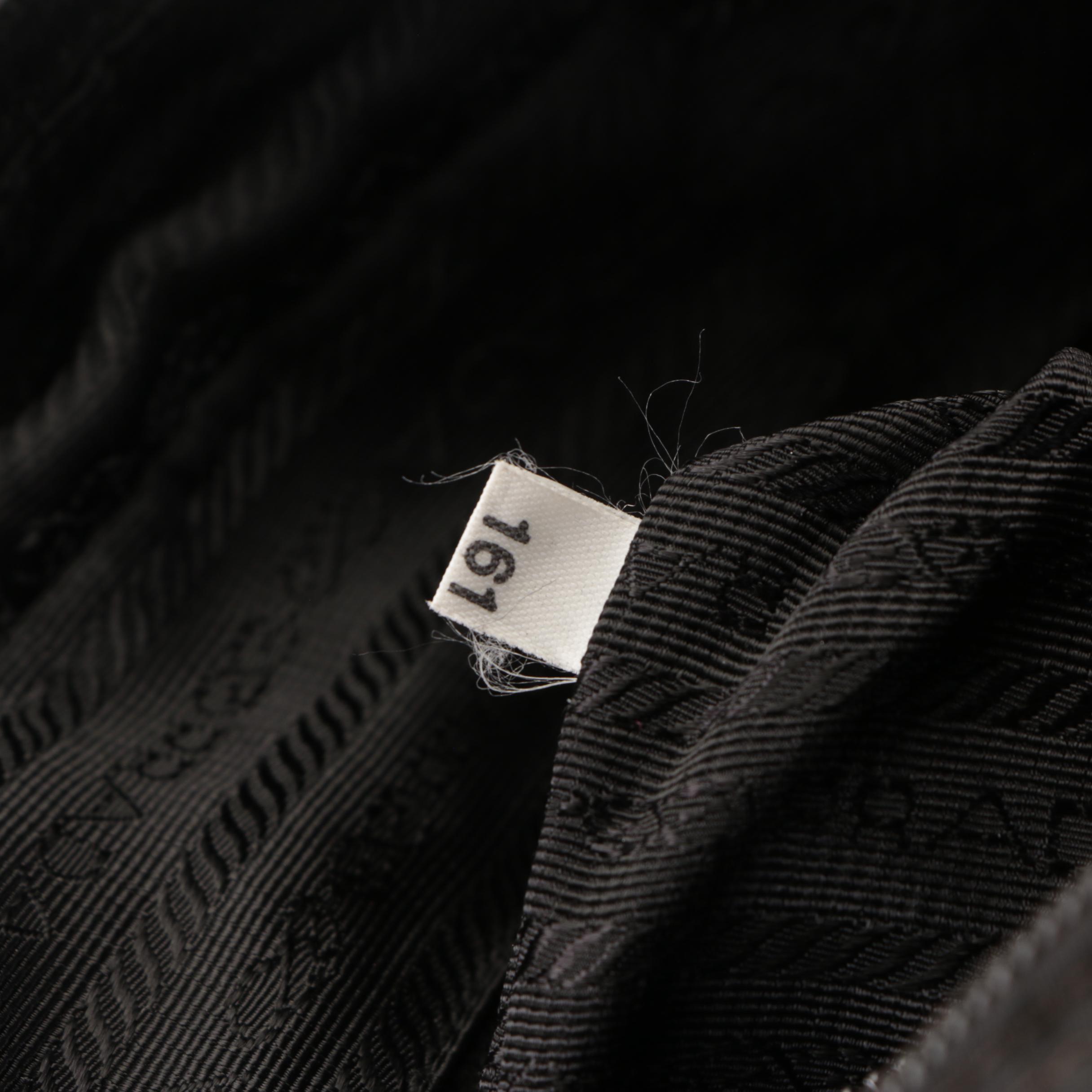 Prada Front Pocket Crossbody Bag in Black Nylon with Leather Trim