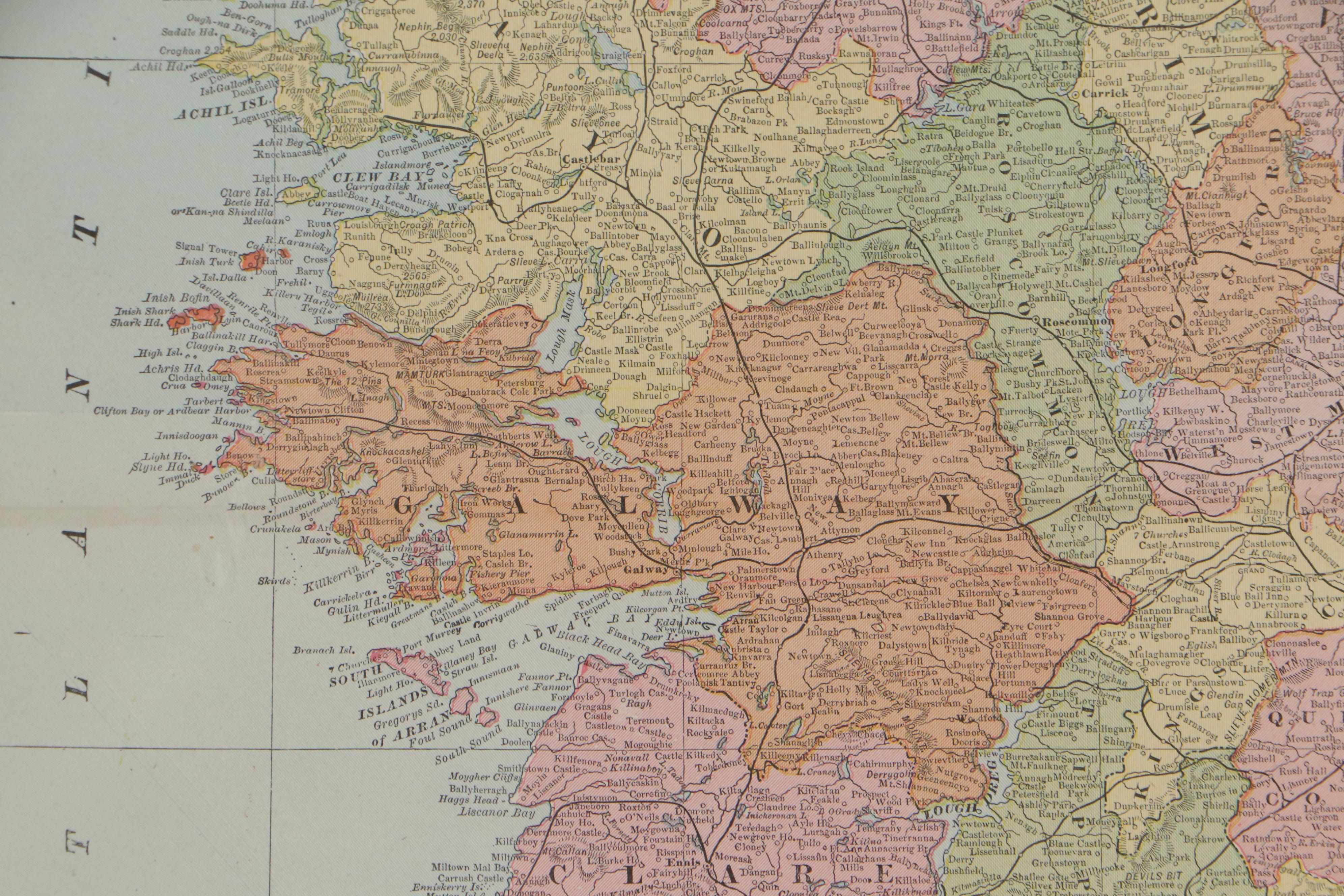 George Cram Map of Ireland, Early 20th Century