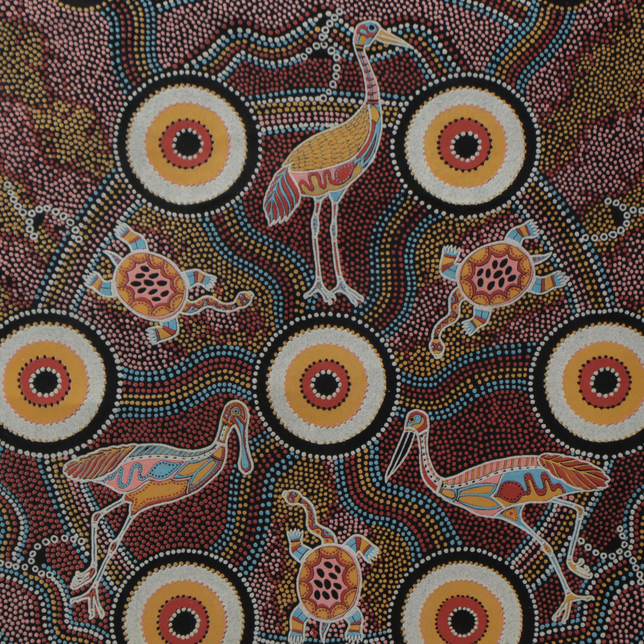 Norbett Lynch Kngwarreye Acrylic Painting "Ngwarle Unty (Flow of Honey)"