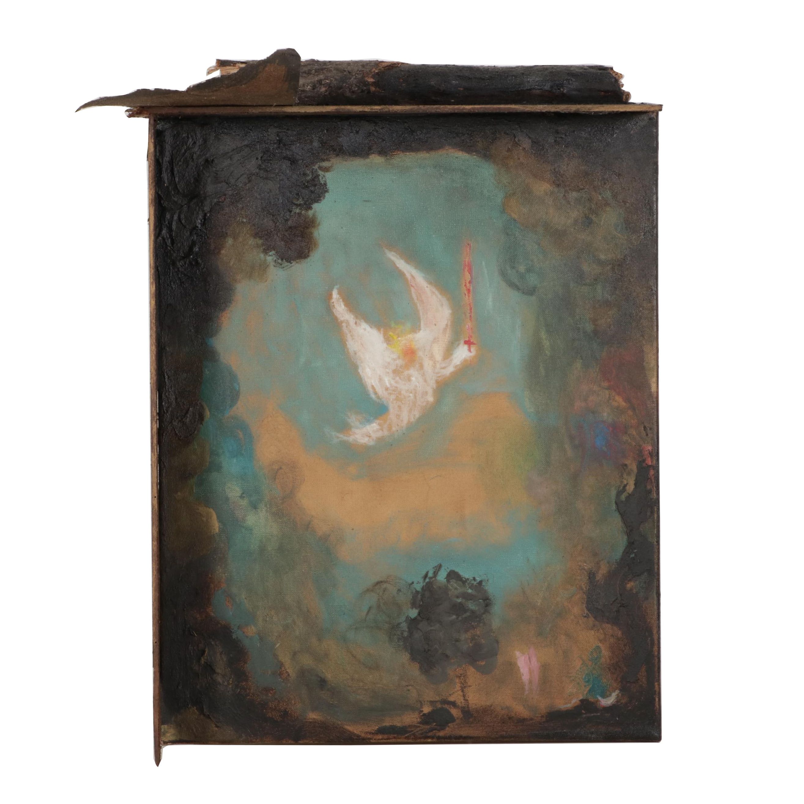 Philip the Transplant Mixed Media Painting "The Flaming Sword," 2019