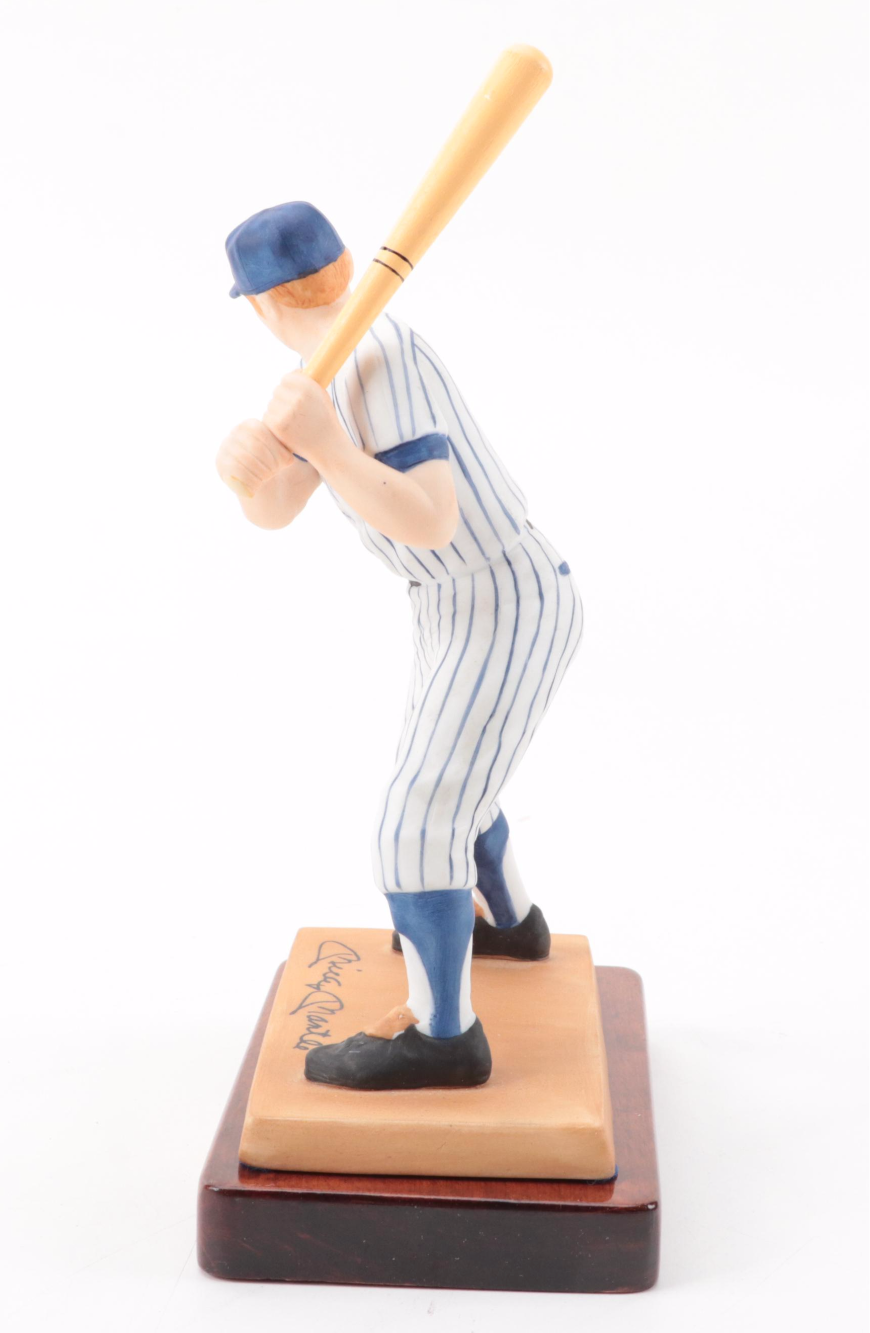 Sports Impressions Mickey Mantle Porcelain Collector Plate and Baseball Figurine
