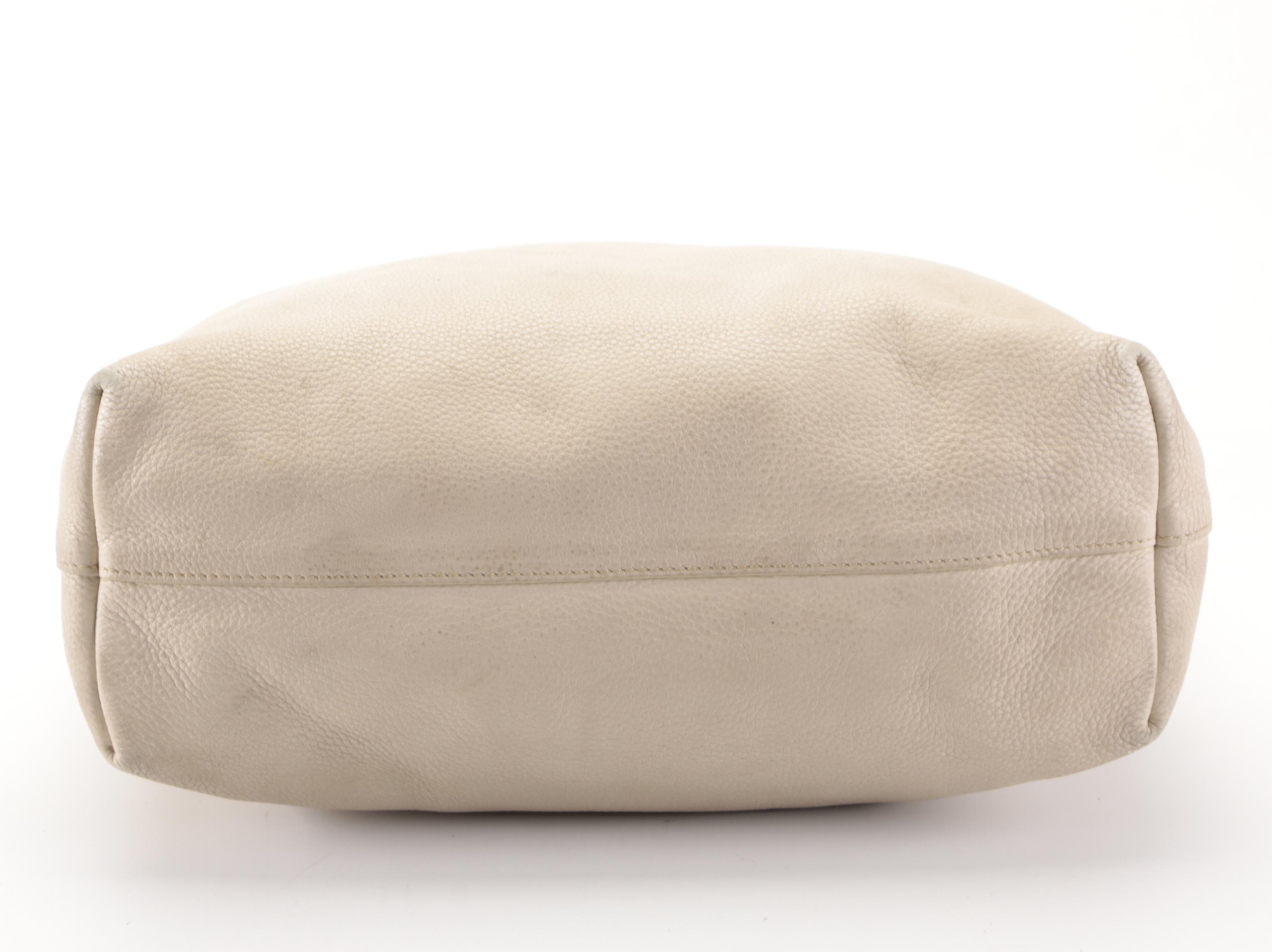 Prada Large Two-Way Shopper Tote in Beige Pebbled Leather