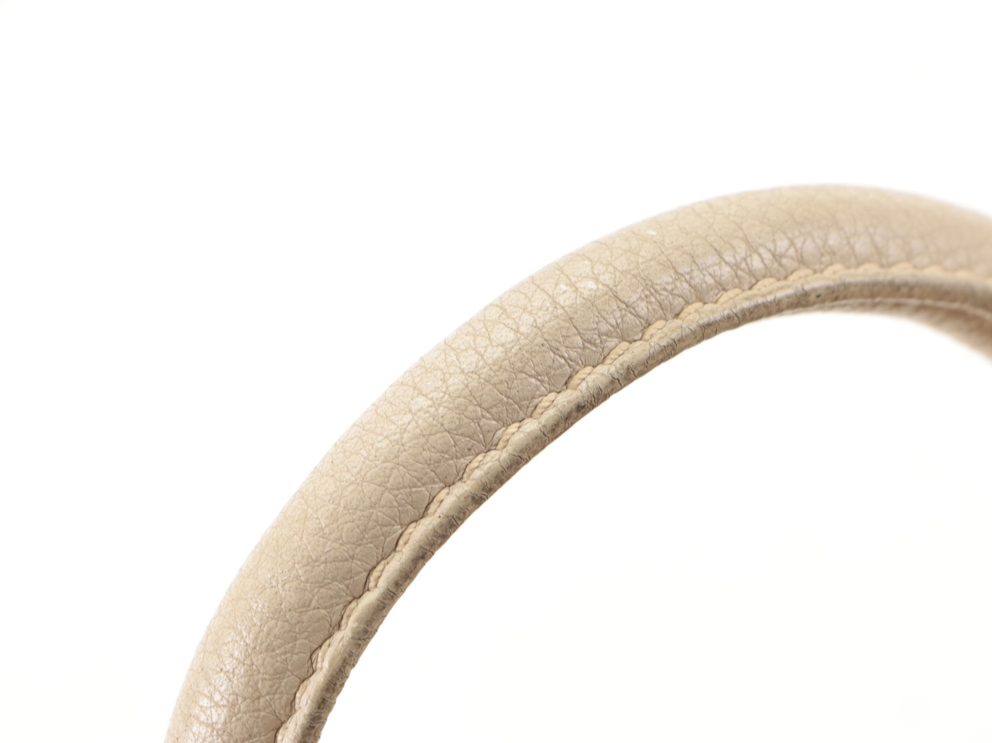 Prada Large Two-Way Shopper Tote in Beige Pebbled Leather