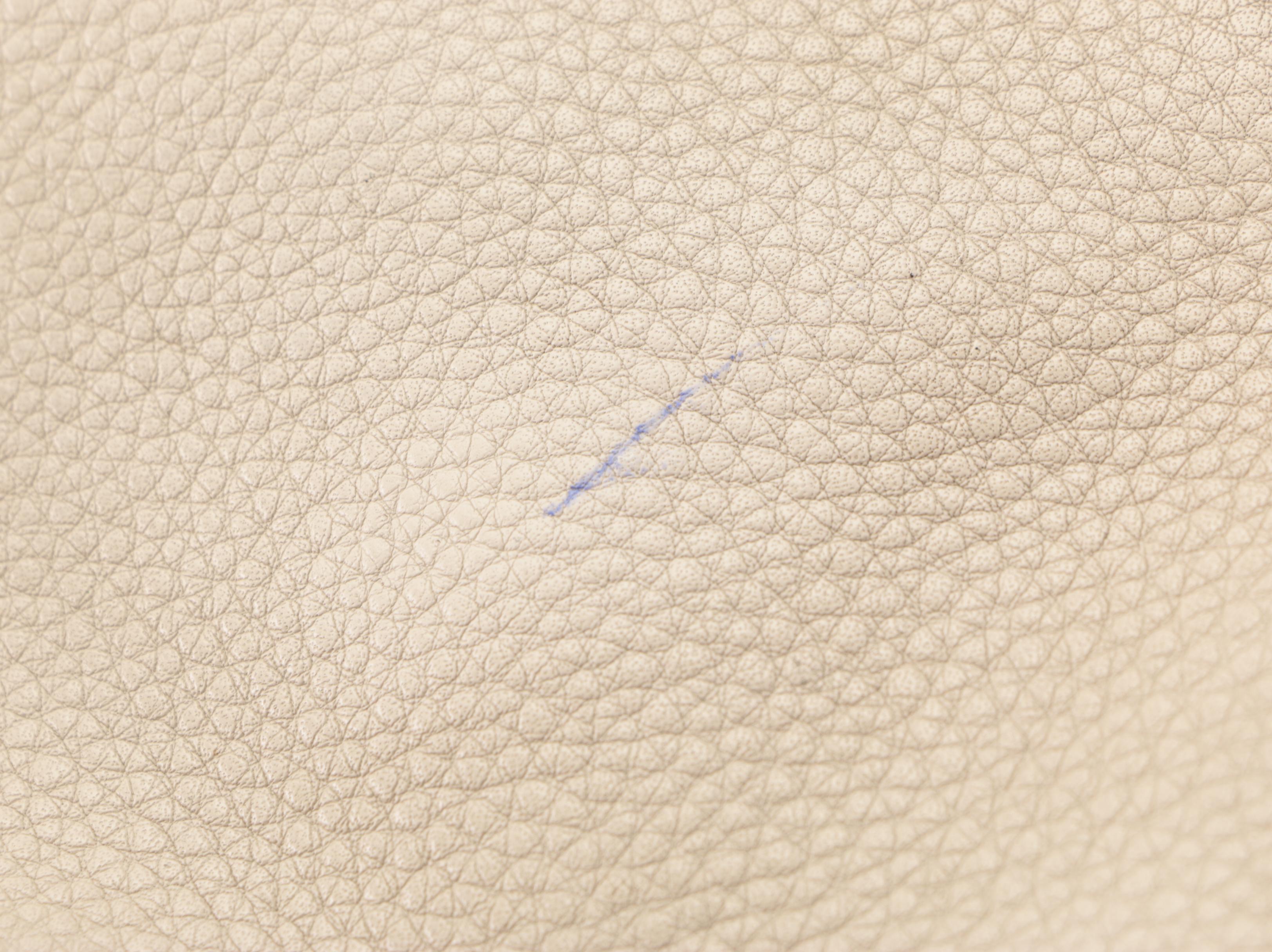 Prada Large Two-Way Shopper Tote in Beige Pebbled Leather