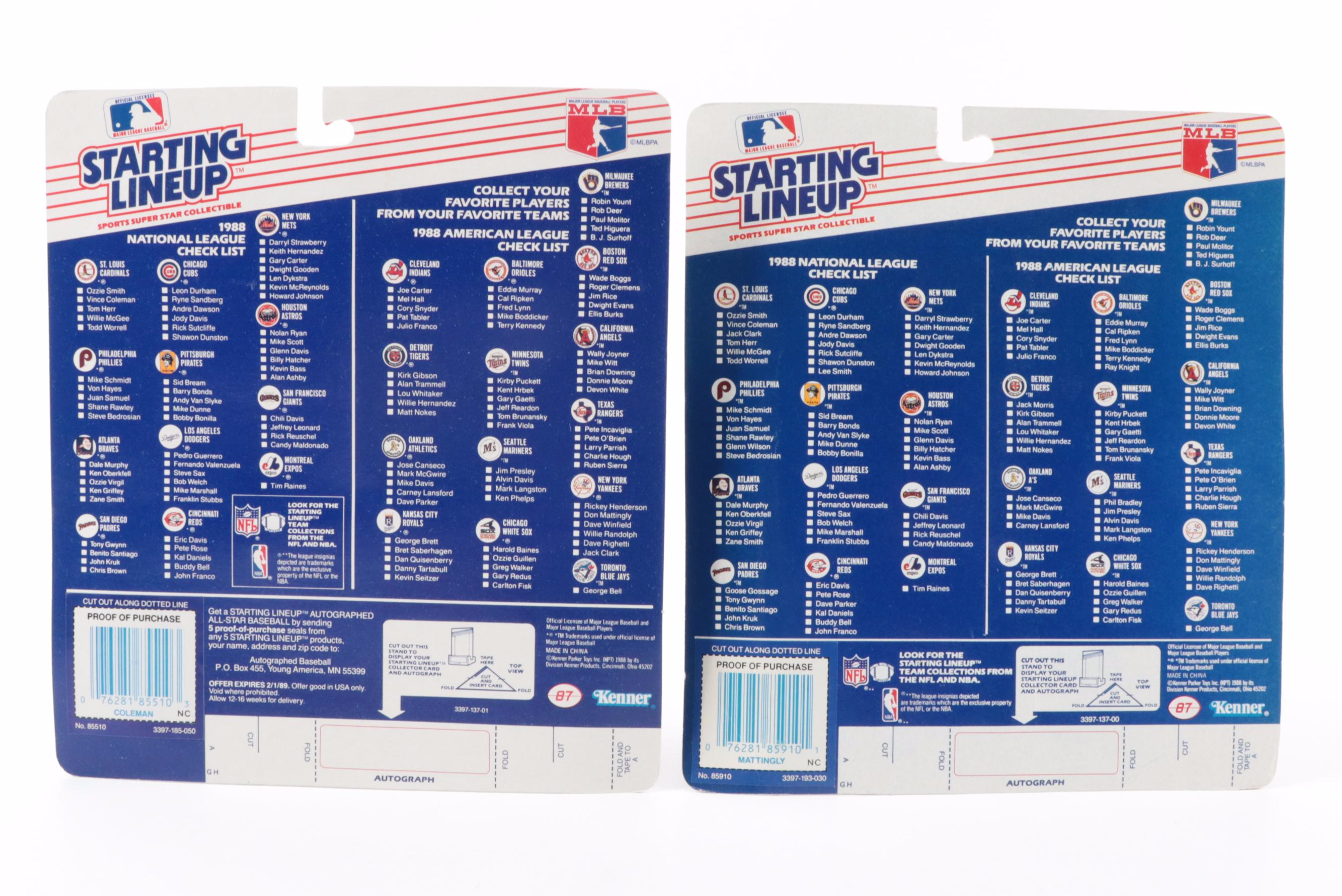 1988 Kenner Starting Lineup Baseball  Winfield, Coleman, Smith, More Figures