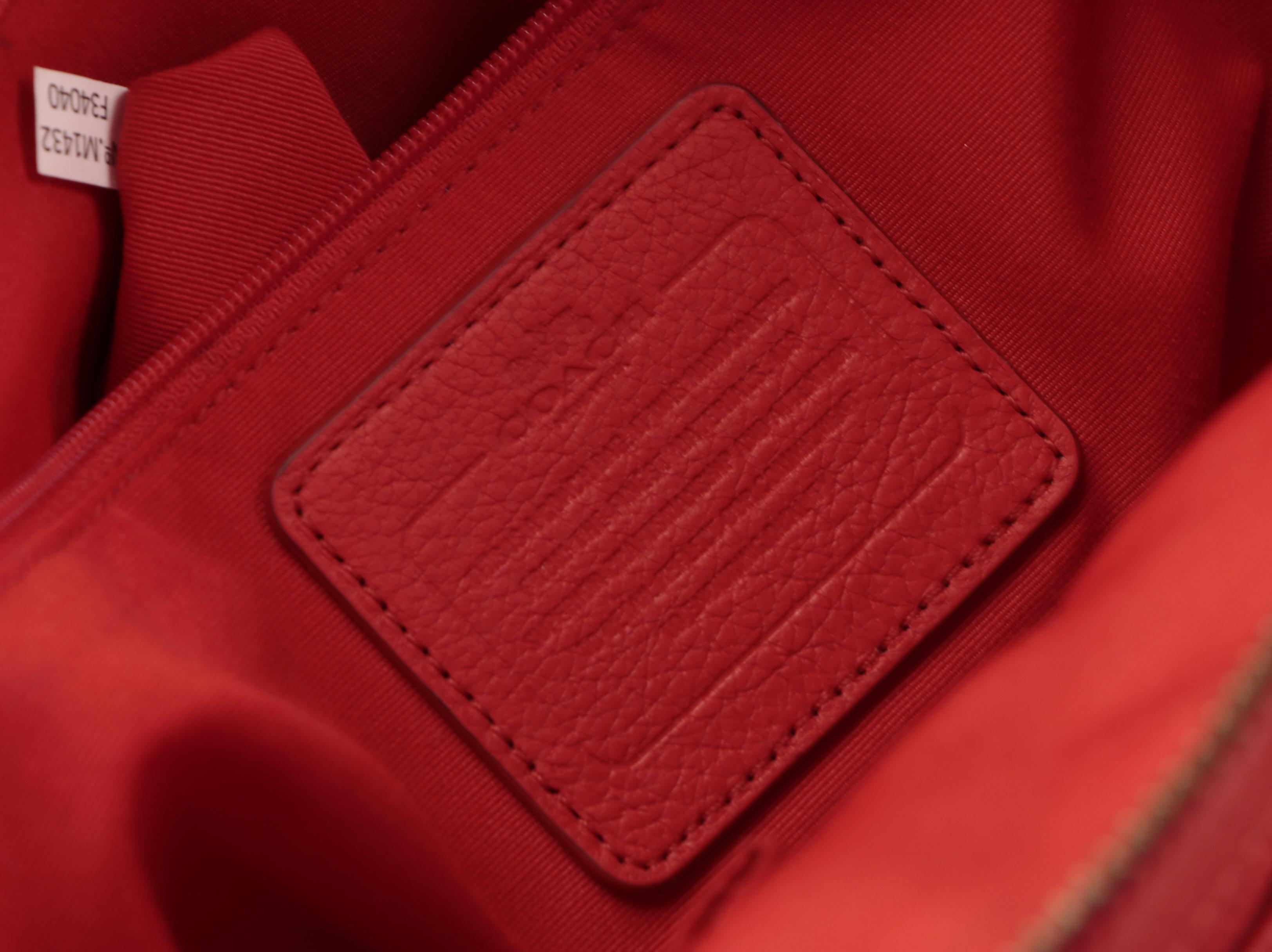 Coach Mickie Satchel in Red Grain Leather