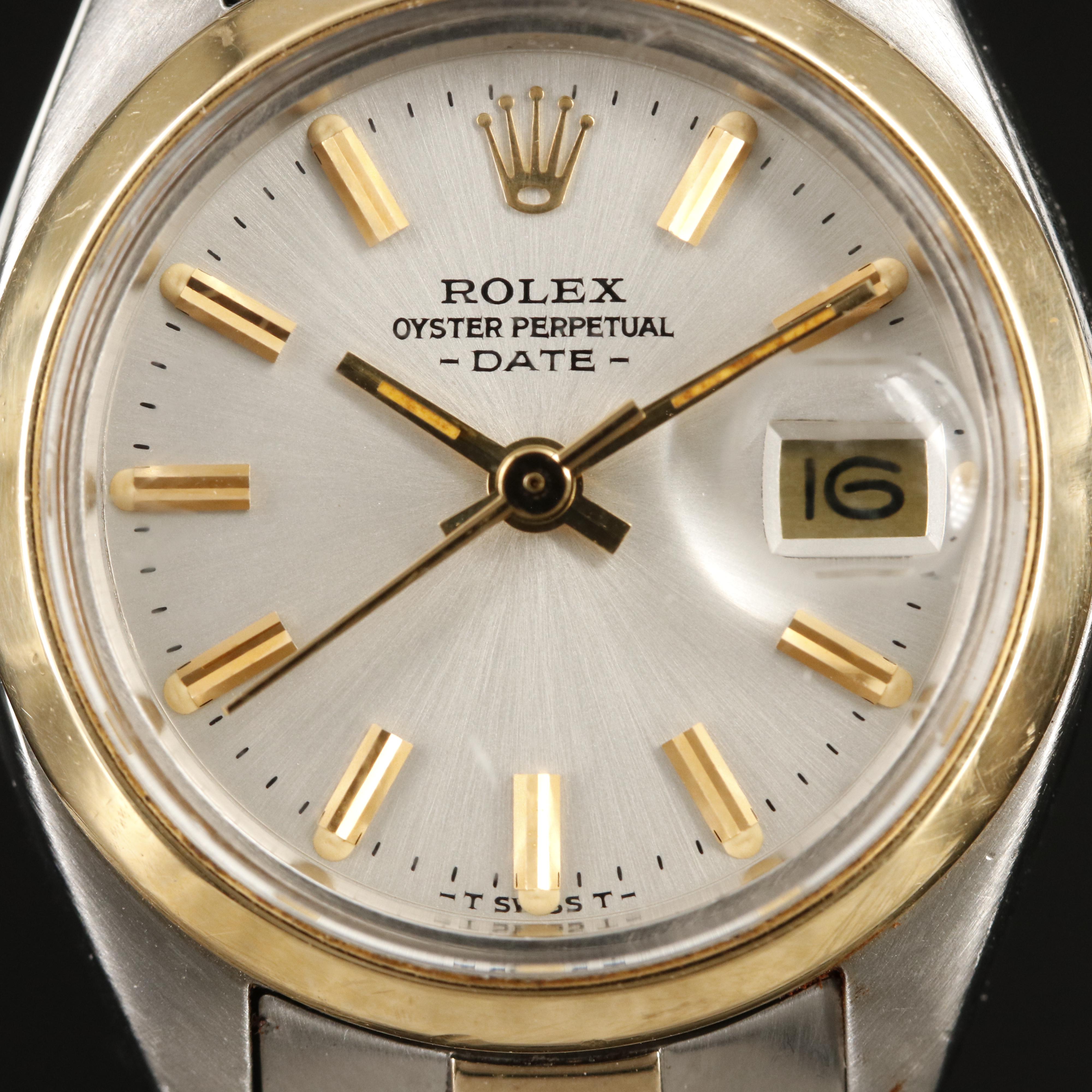 1978 Rolex Oyster Perpetual Date Stainless Steel and 14K Watch