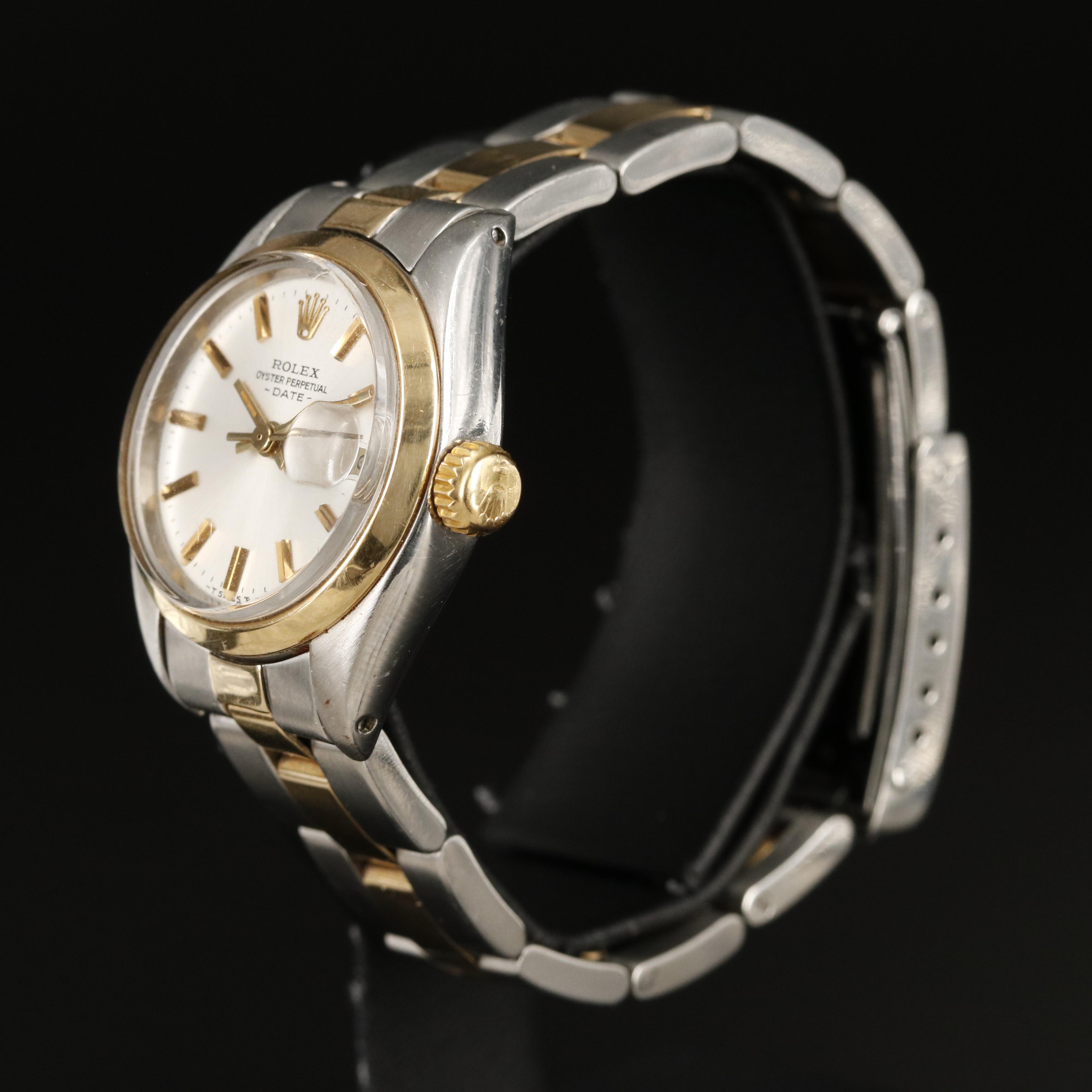 1978 Rolex Oyster Perpetual Date Stainless Steel and 14K Watch