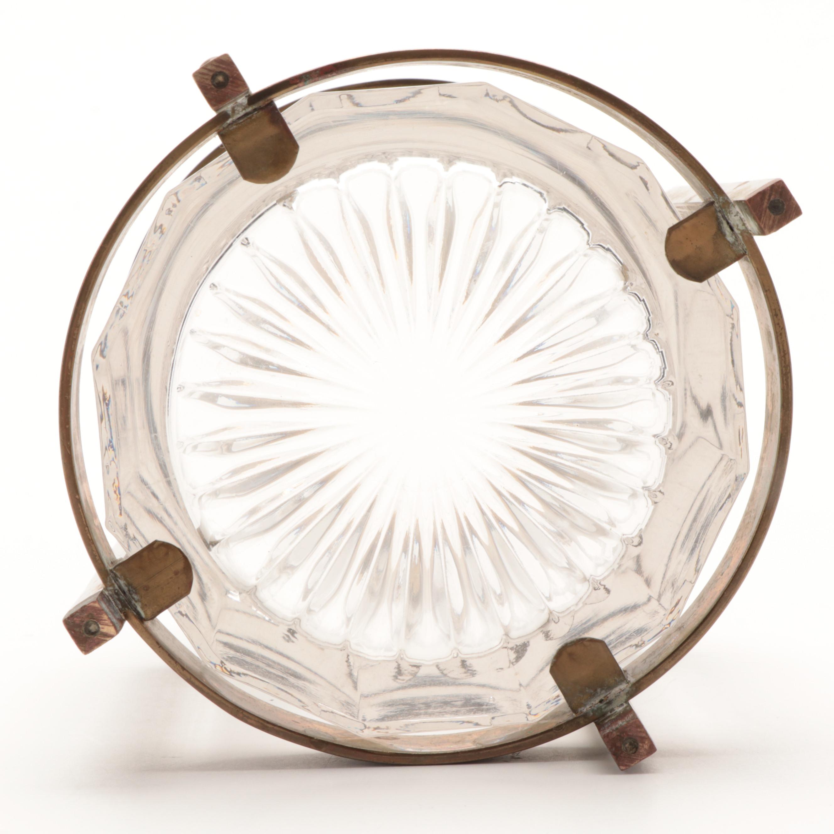 Bradley & Hubbard Brass and Glass Cigar Humidor with Stand, Early to Mid-20th C