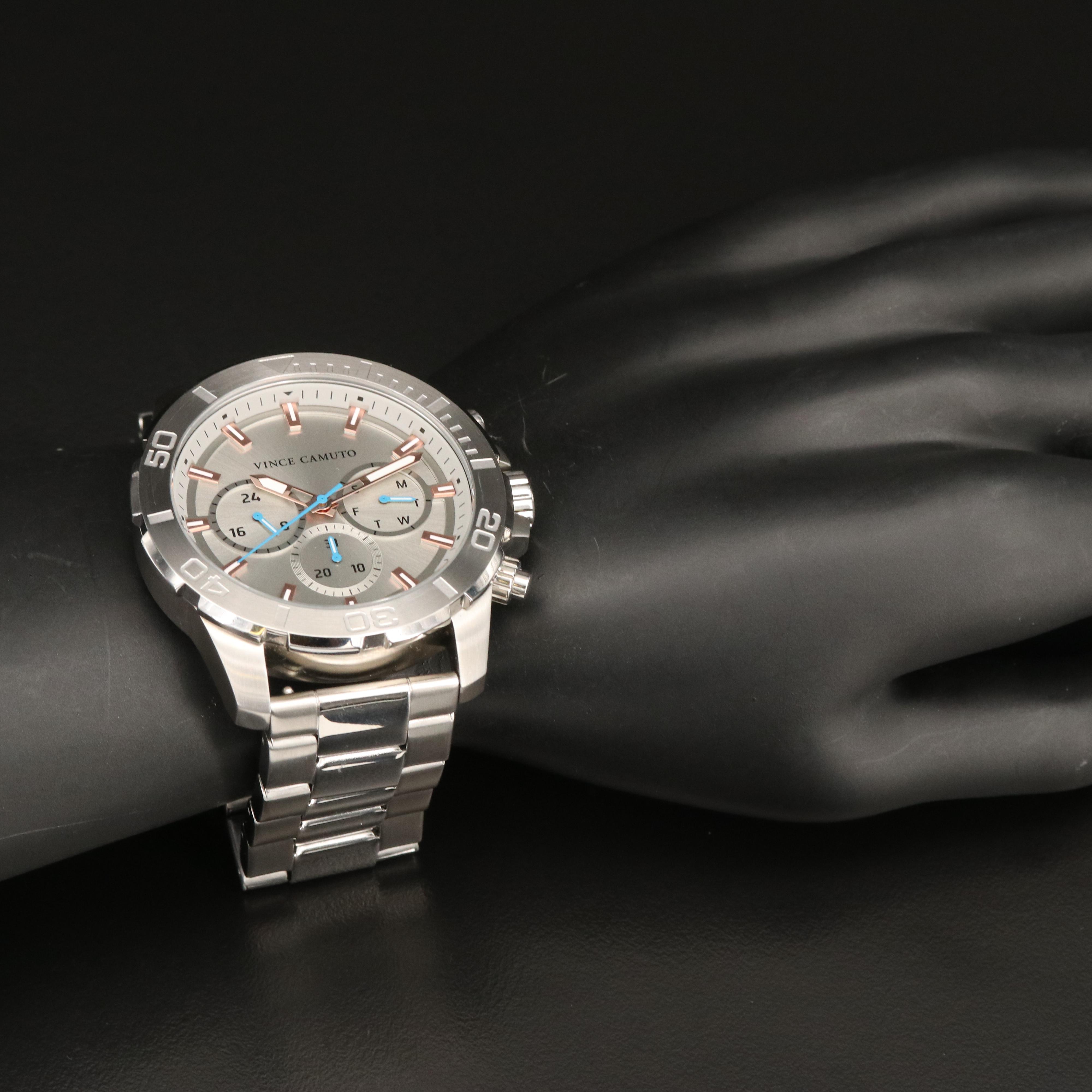 Vince Camuto Stainless Steel Day/Date Watch