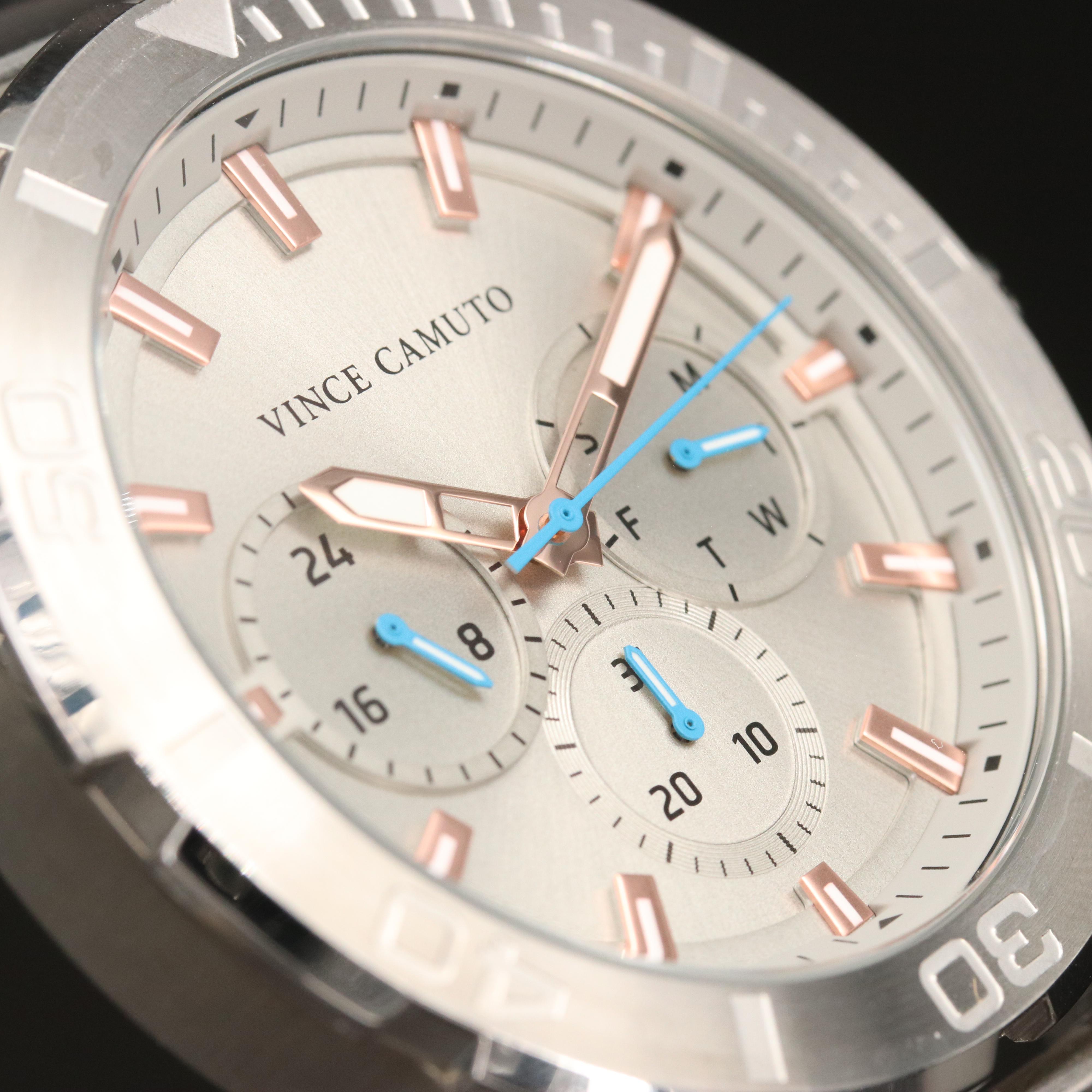 Vince Camuto Stainless Steel Day/Date Watch