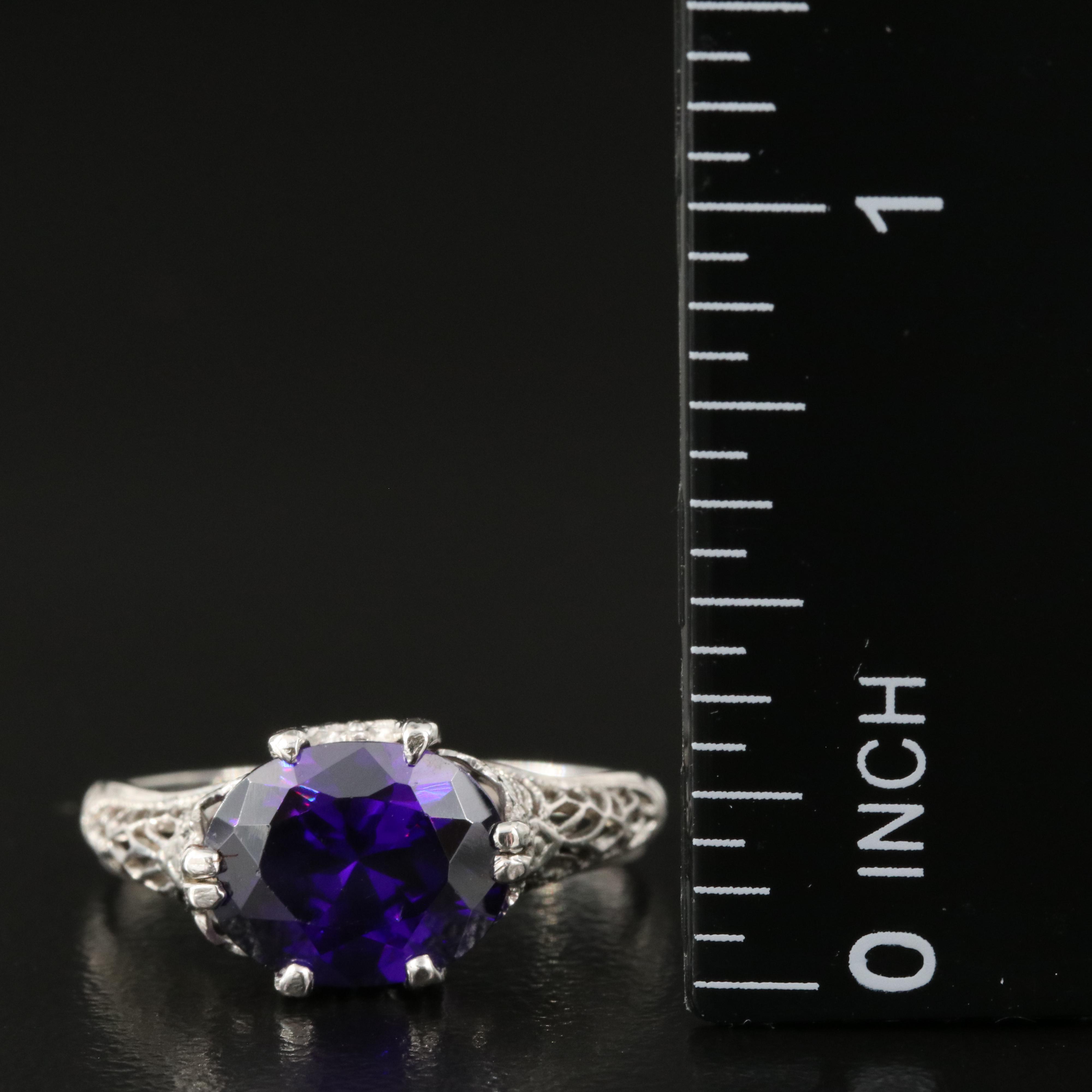 14K East-West Solitaire Ring with Cubic Zirconia