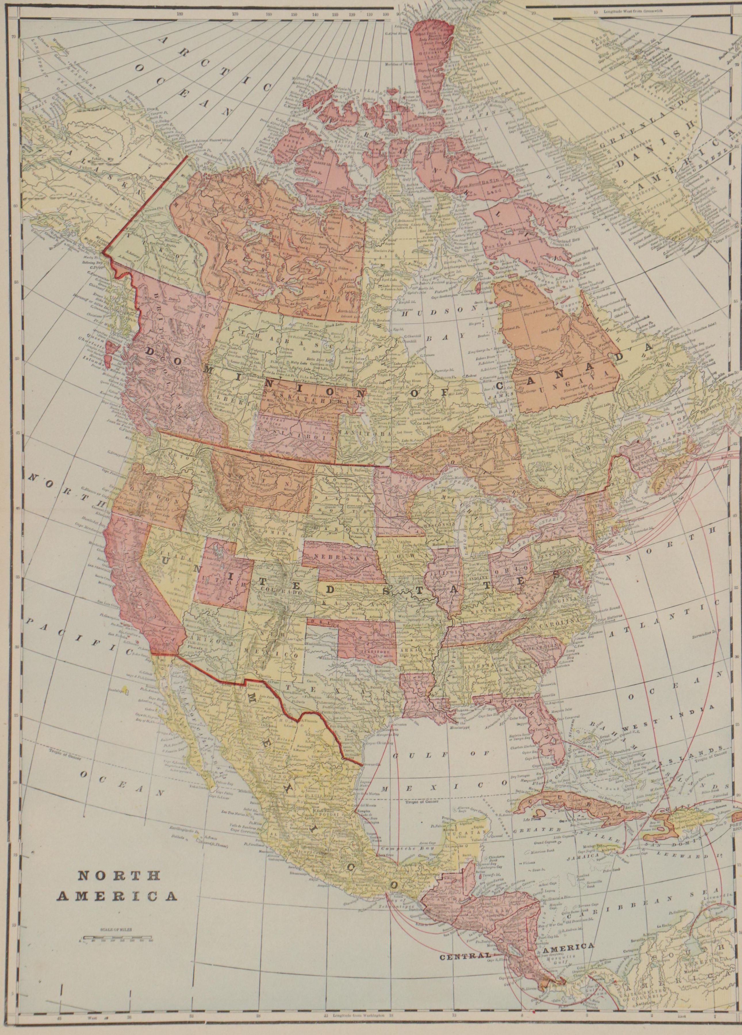 Copperplate Engraving of North America
