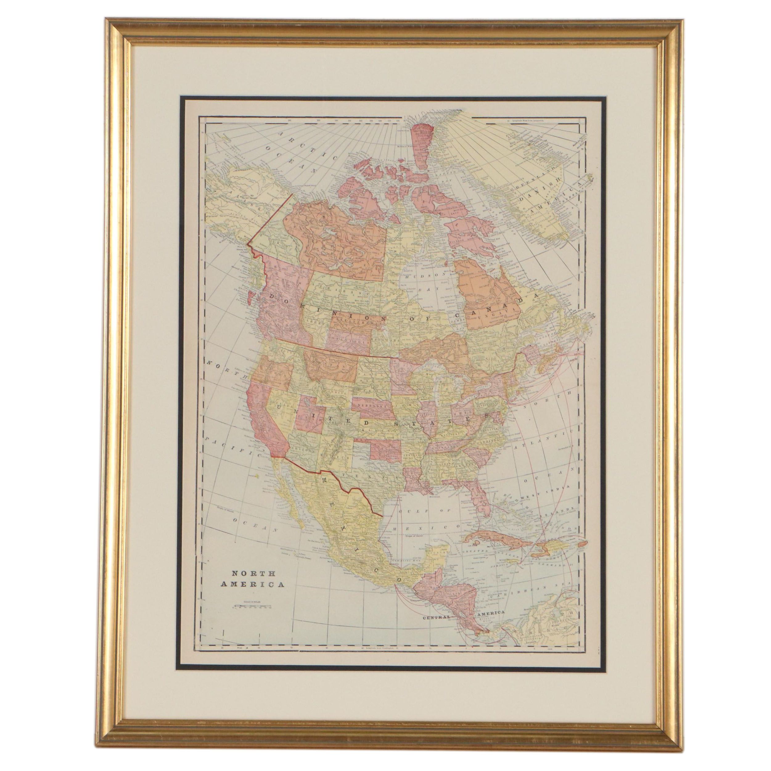 Copperplate Engraving of North America