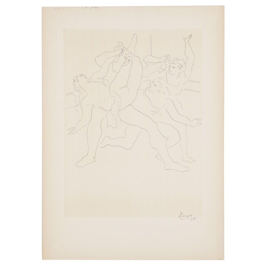 Lithograph After Pablo Picasso "Four Ballet Dancers," 1946