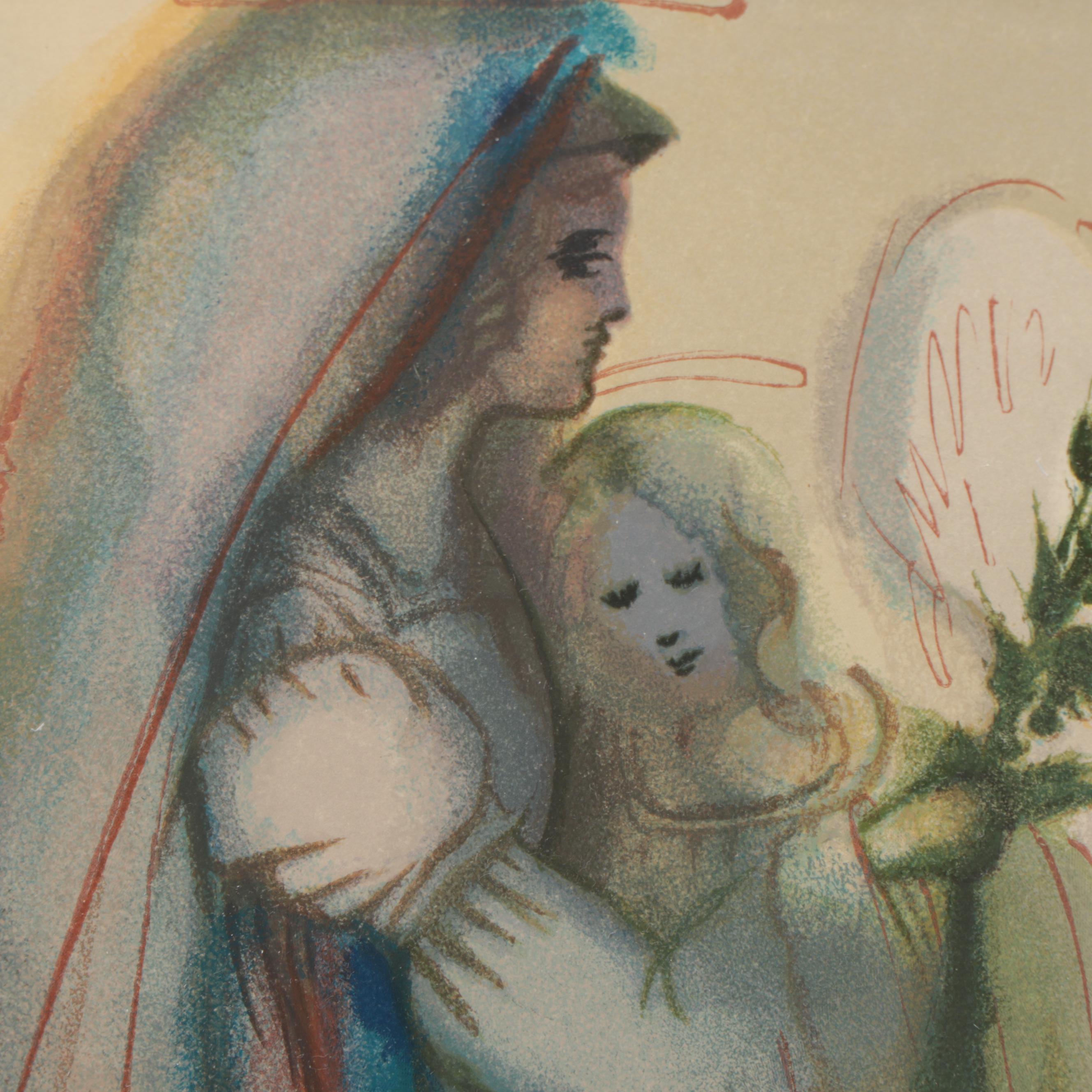 Salvador Dalí Wood Engraving "Preparation for the Last Prayer," Circa 1960