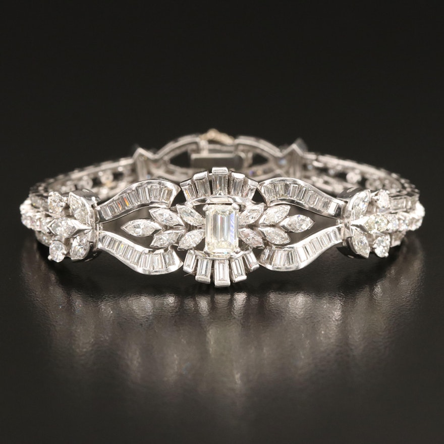 1950s Platinum 10.24 CTW Diamond Bracelet