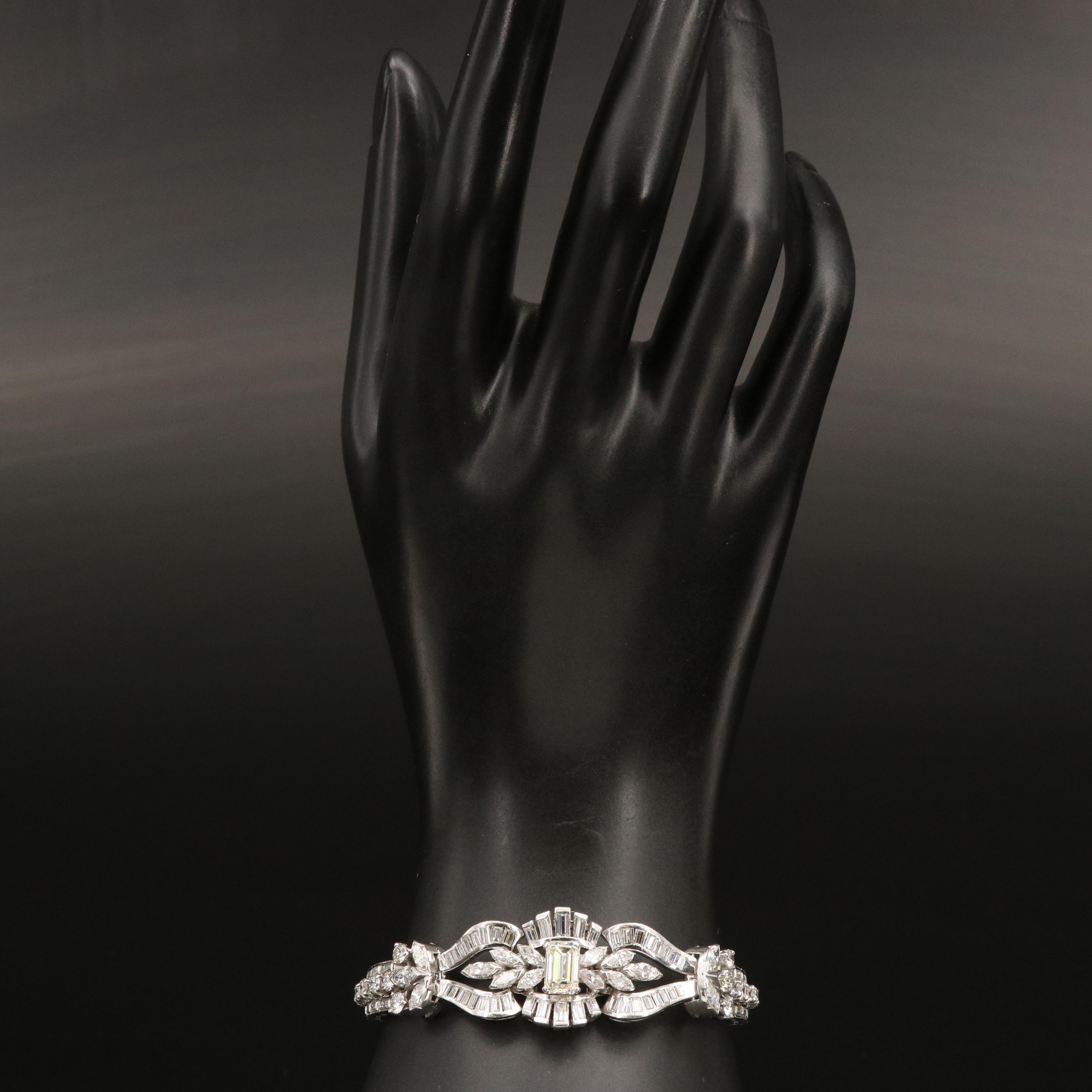 1950s Platinum 10.24 CTW Diamond Bracelet