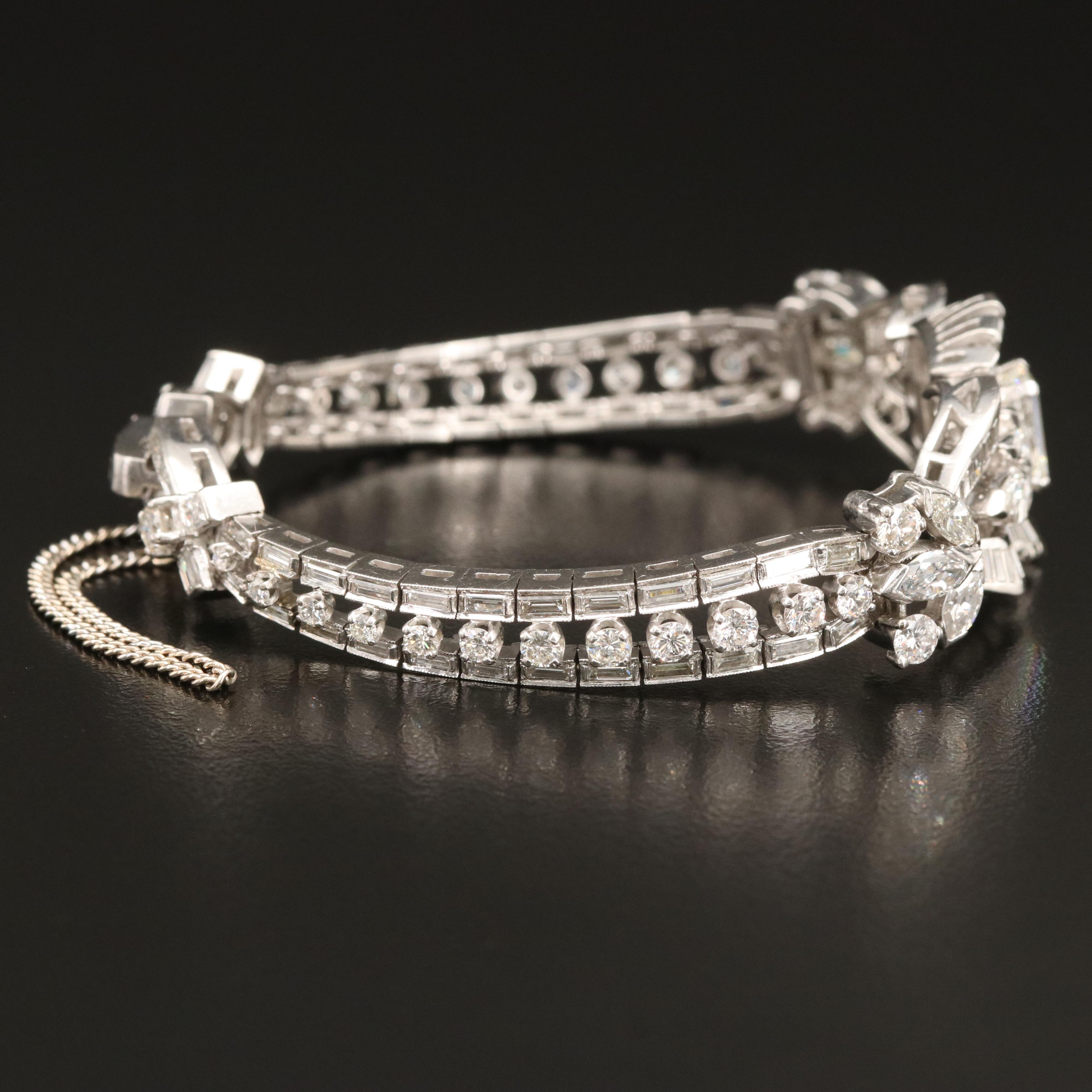 1950s Platinum 10.24 CTW Diamond Bracelet