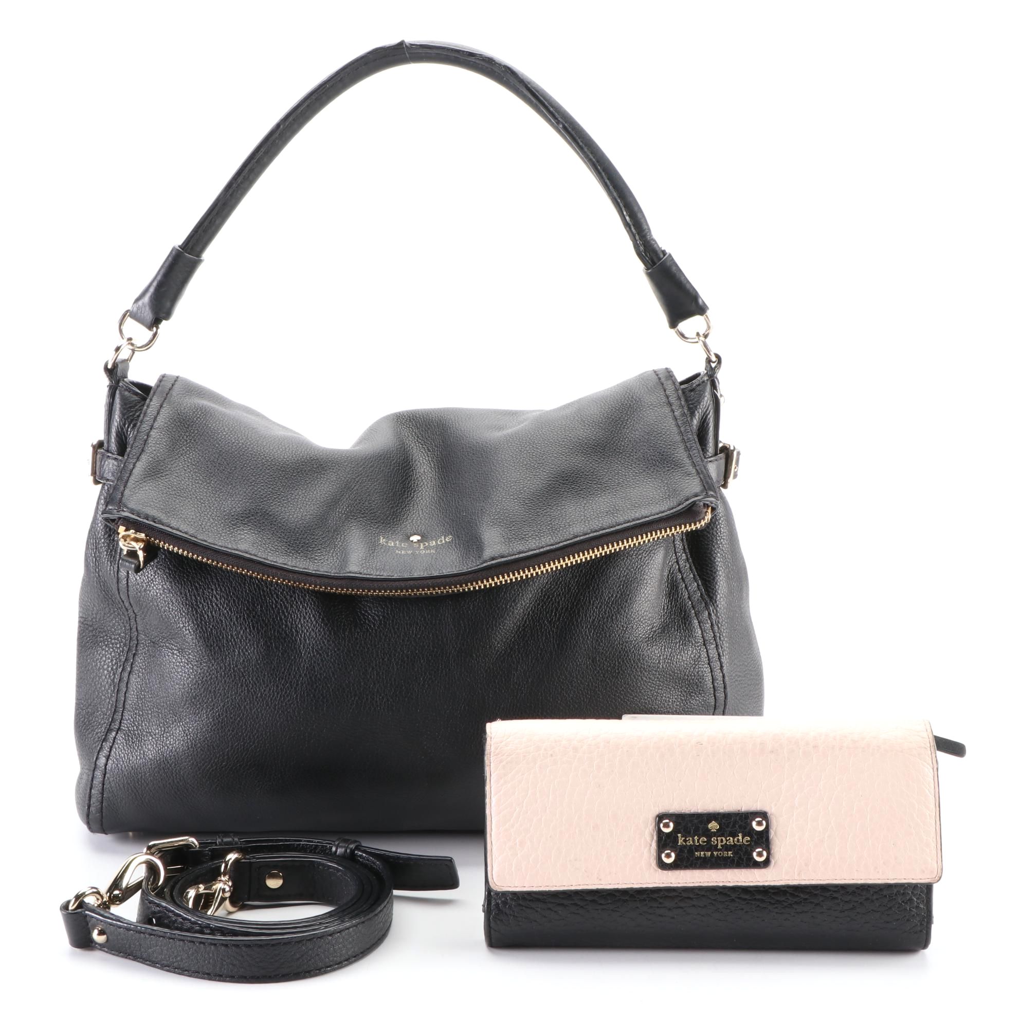 Kate Spade Leather Cobble Hill Little Minka Bag and Bay Street Sandra Wallet