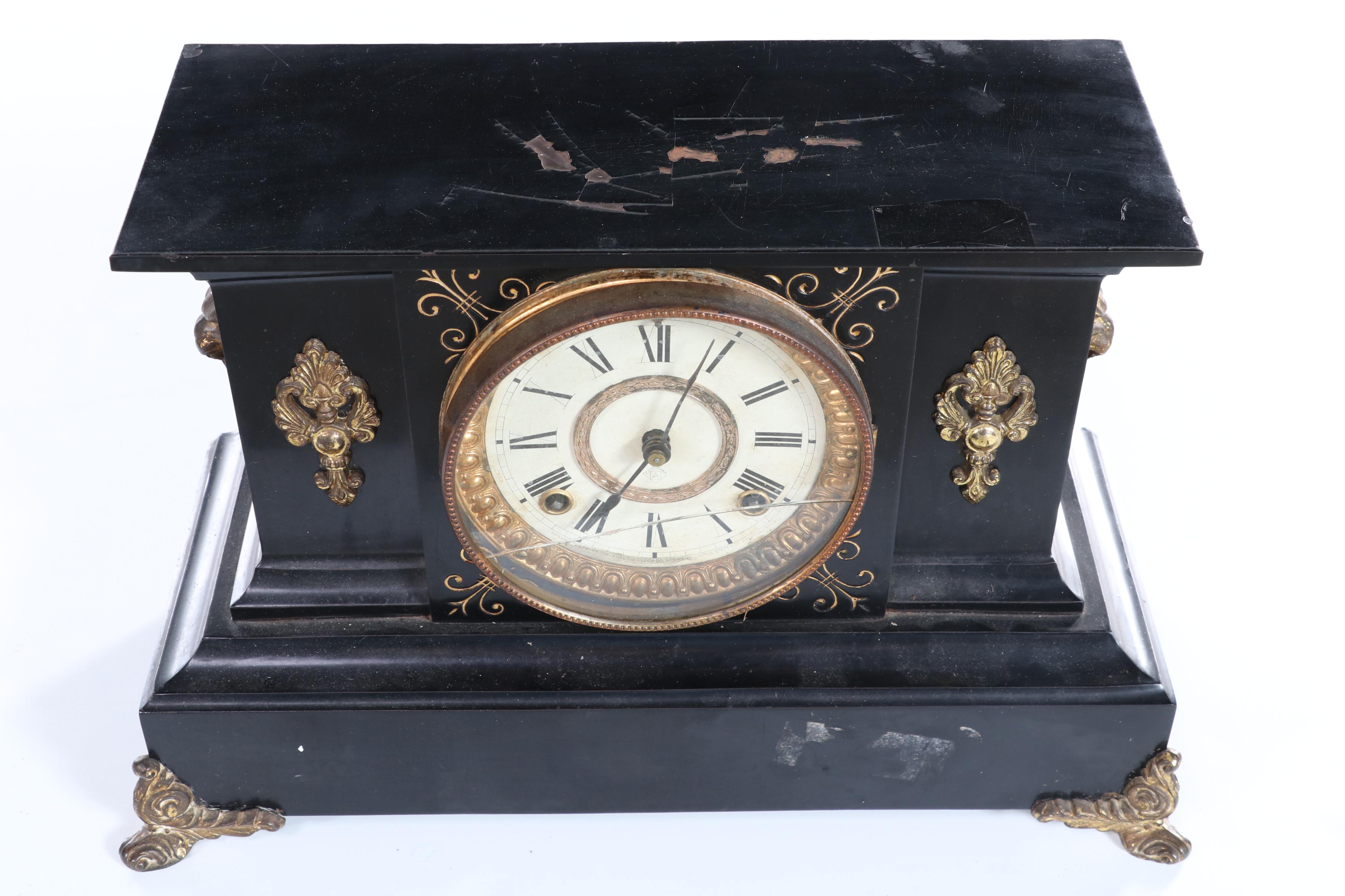 Ansonia Cast Iron Mantle Clock Late 19th/Early 20th Century
