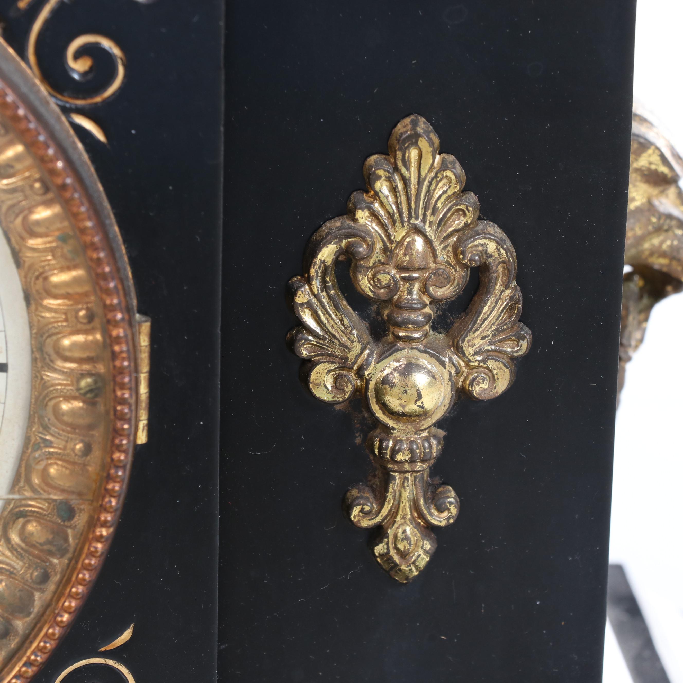 Ansonia Cast Iron Mantle Clock Late 19th/Early 20th Century