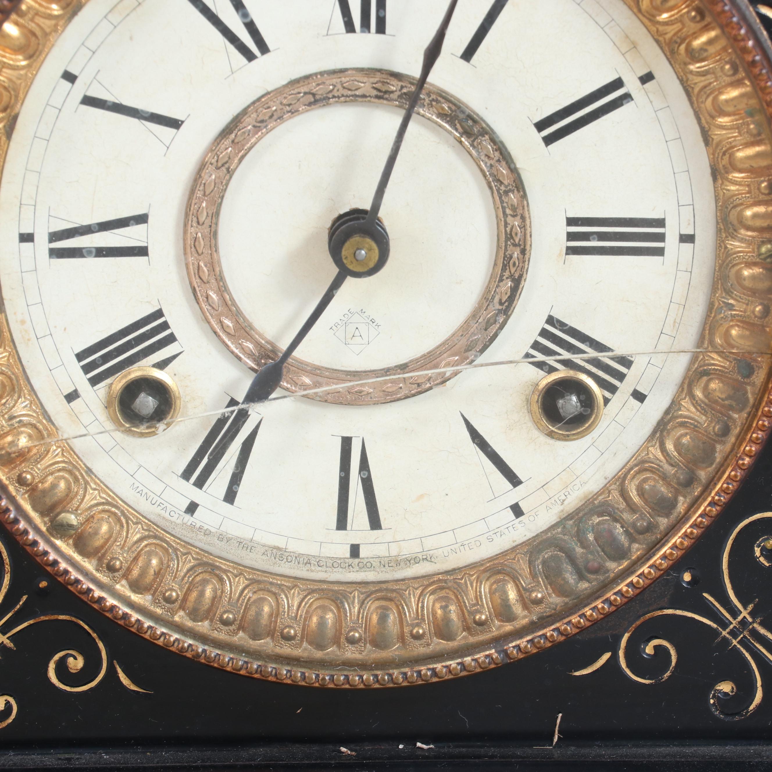 Ansonia Cast Iron Mantle Clock Late 19th/Early 20th Century