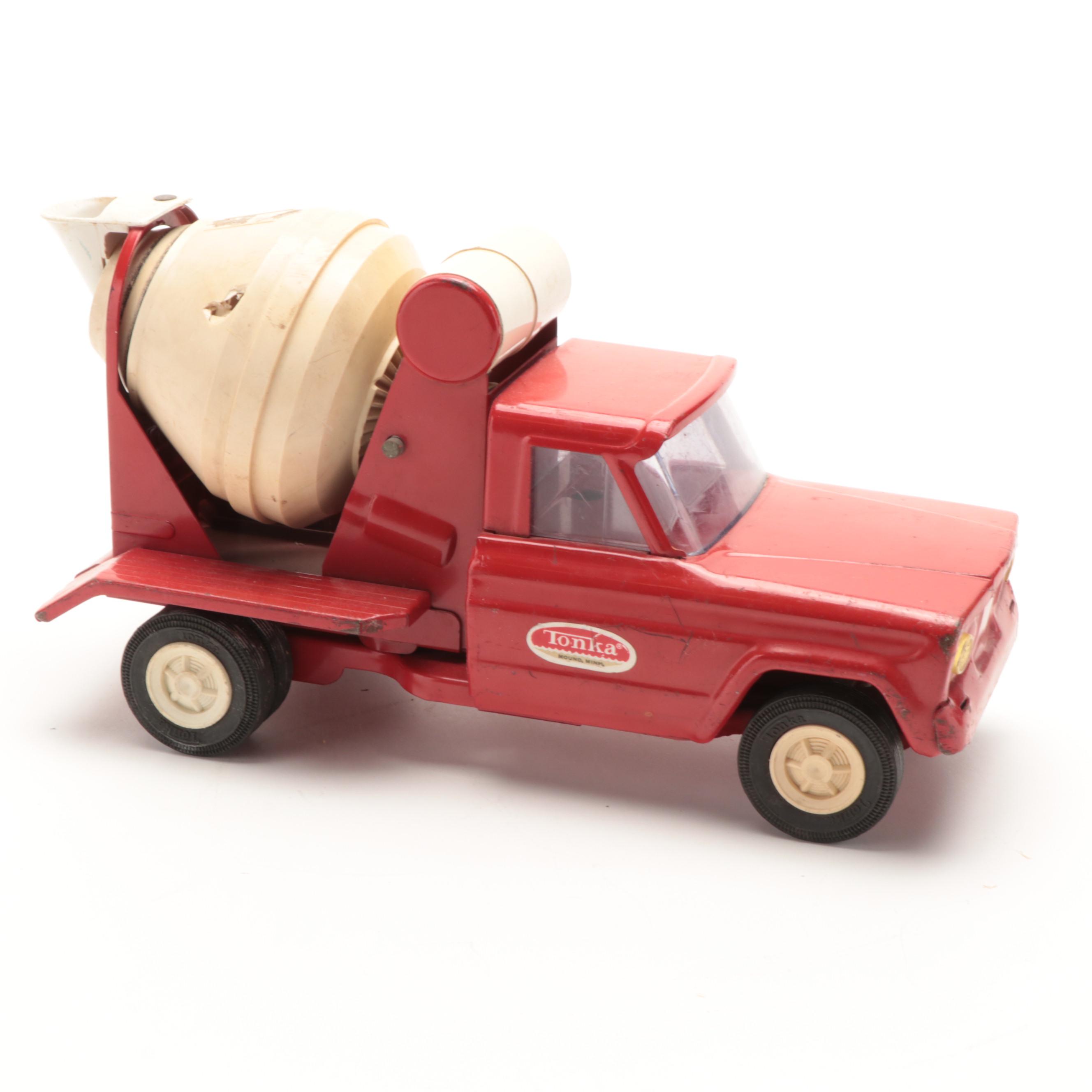 Tonka Loader with Tonka Dump Truck and Cement Mixer, 1960s