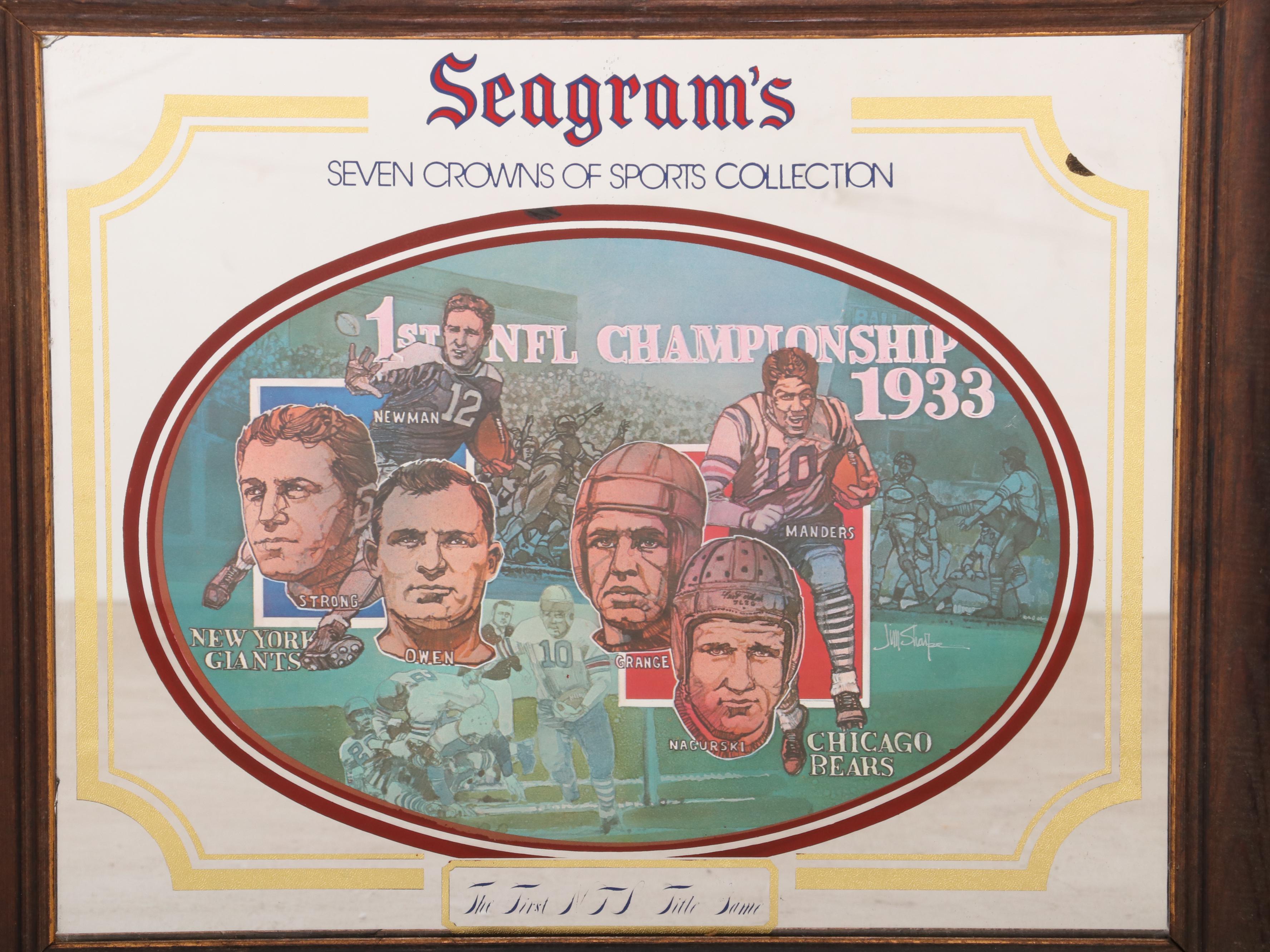 Seagram's Seven Crowns of Sports Collection NFL Football Bar Mirrors