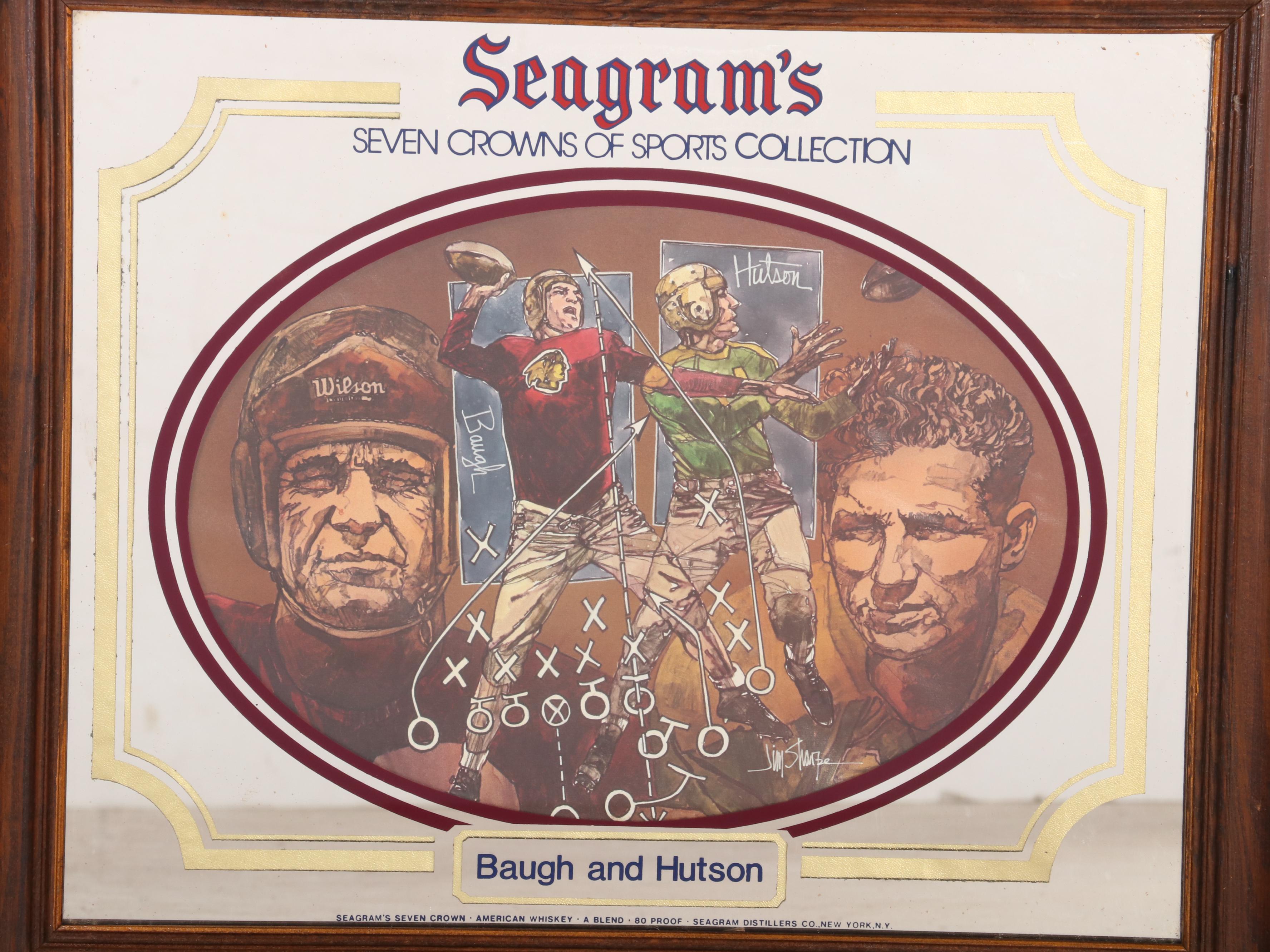 Seagram's Seven Crowns of Sports Collection NFL Football Bar Mirrors