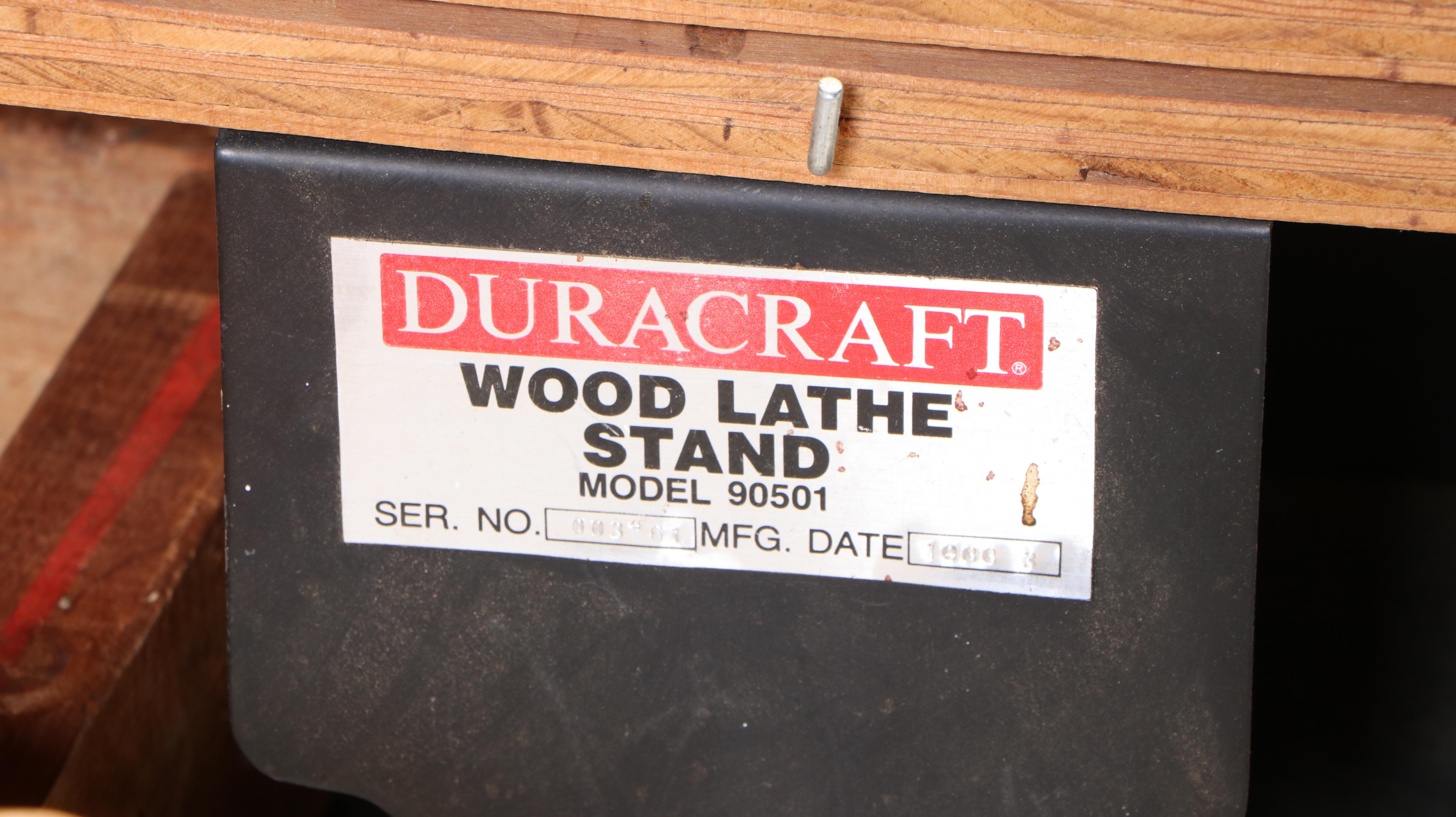 Duracraft Wood Lathe Stand with Electric Lathe and Eight Chisels