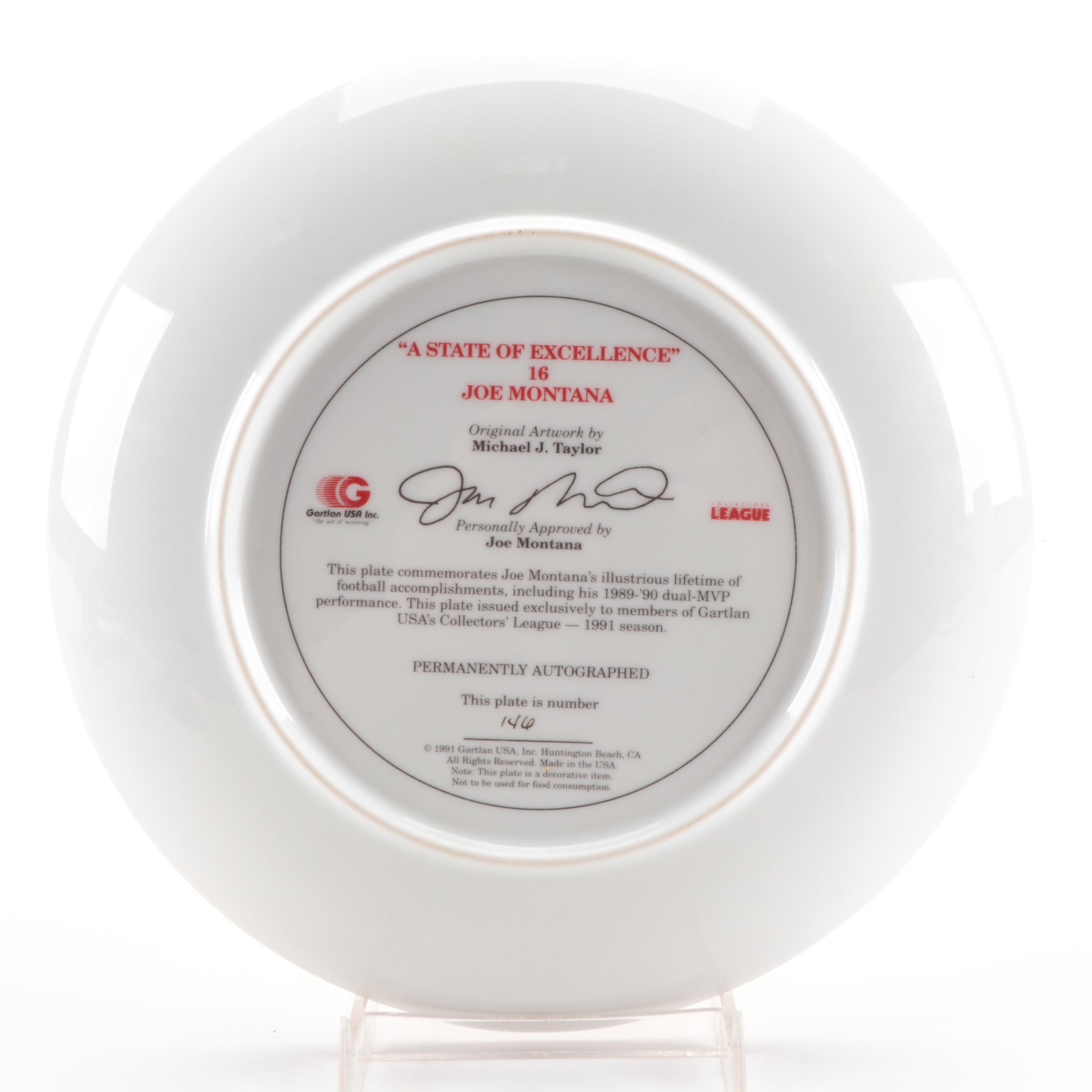 Weico San Francisco 49ers Stadium Ashtray, Gartlan Joe Montana Collector Plate