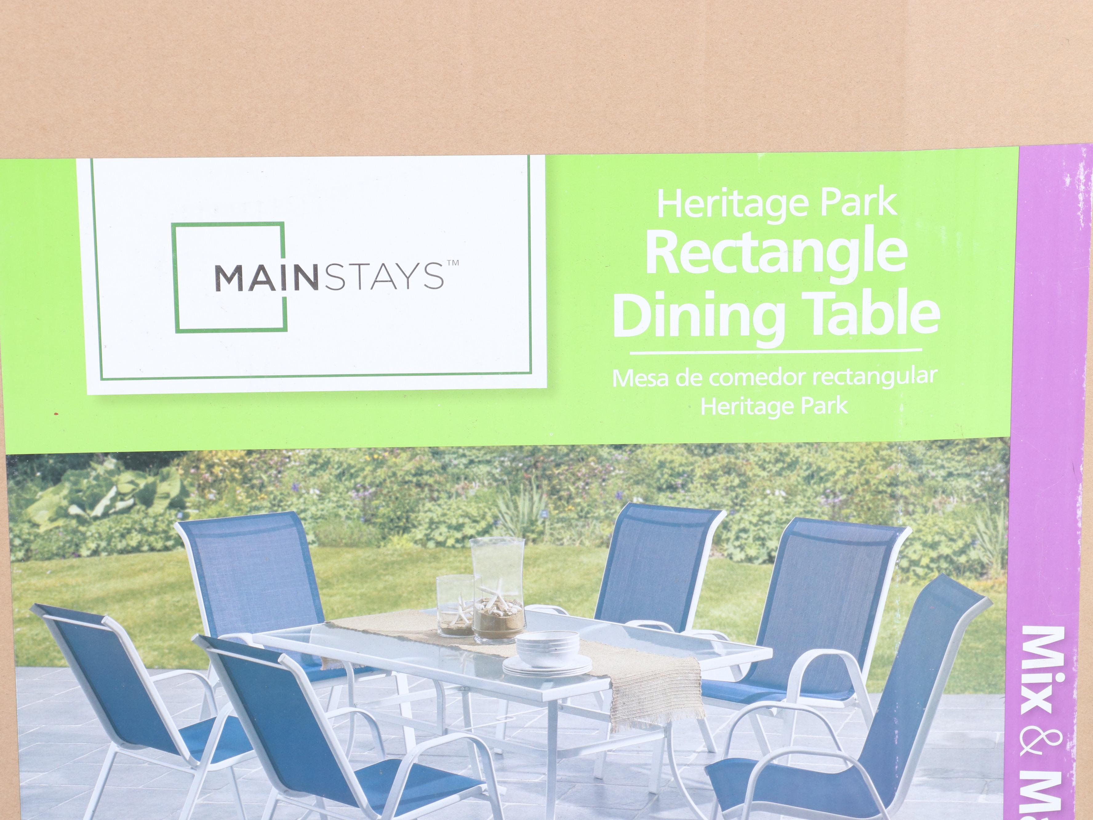 Mainstays Heritage Park Metal Outdoor Dining Table