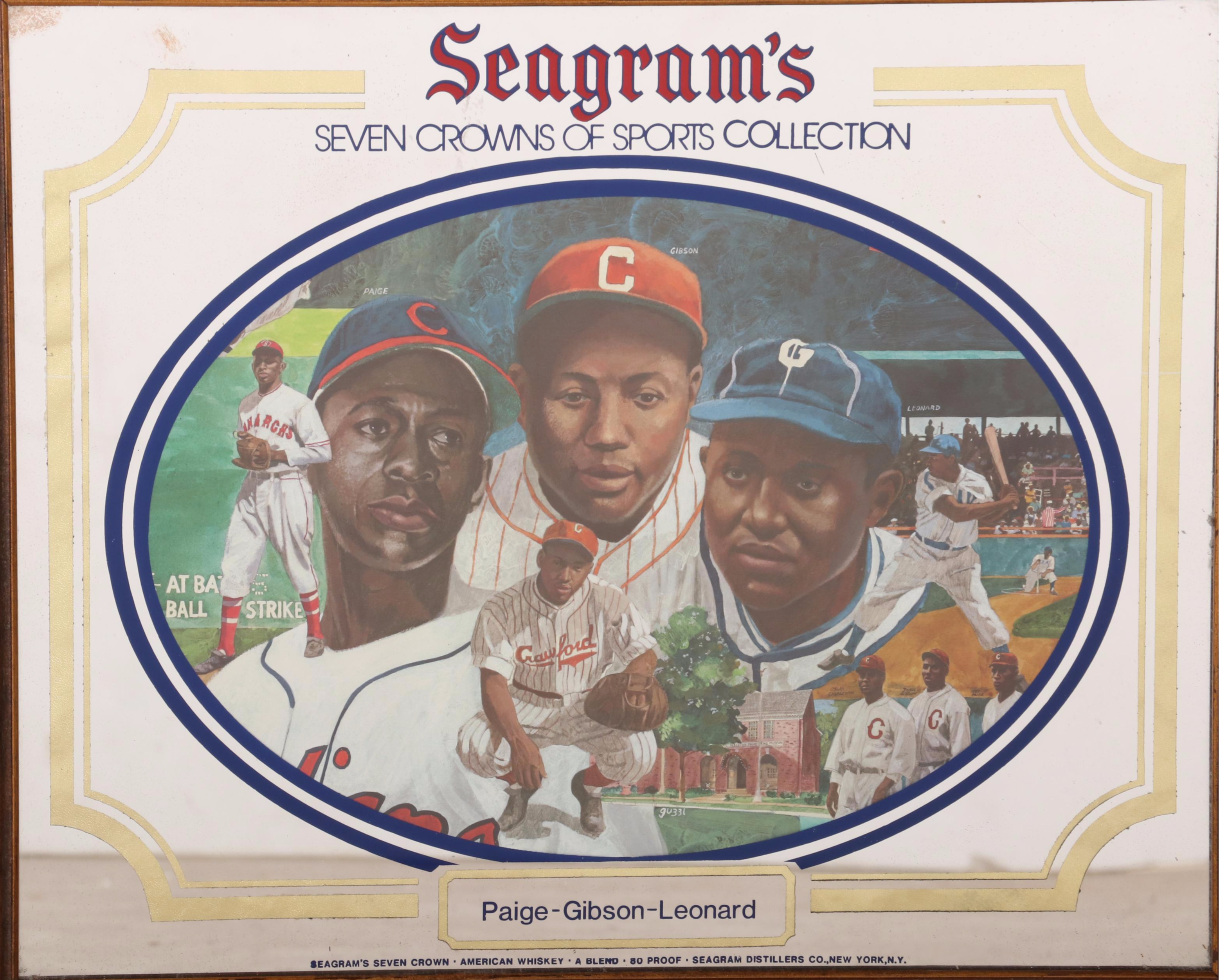Seagram's Seven Crowns of Sports Collection Baseball Bar Mirrors