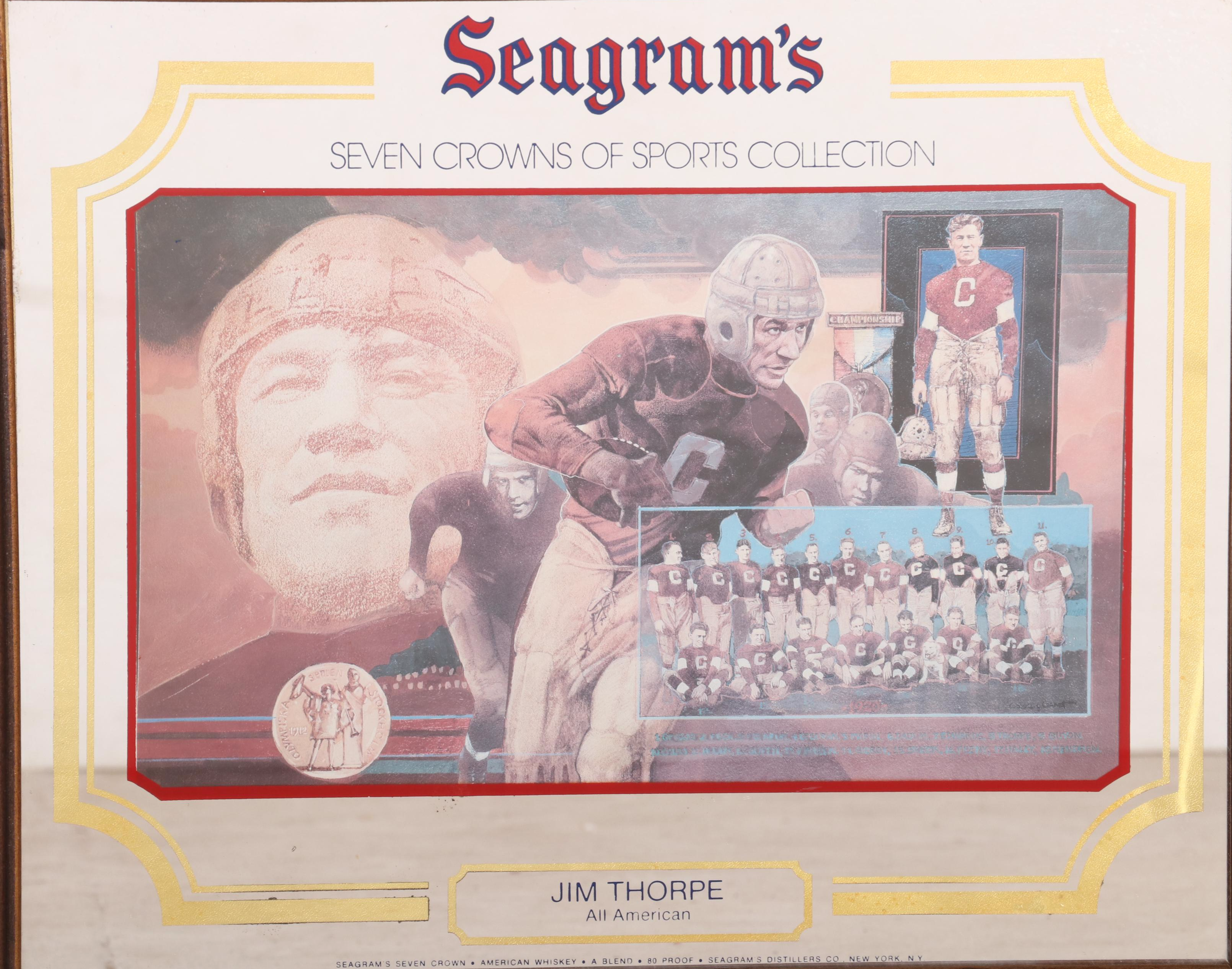 Seagram's Seven Crowns of Sports Collection NFL Football Themed Bar Mirrors