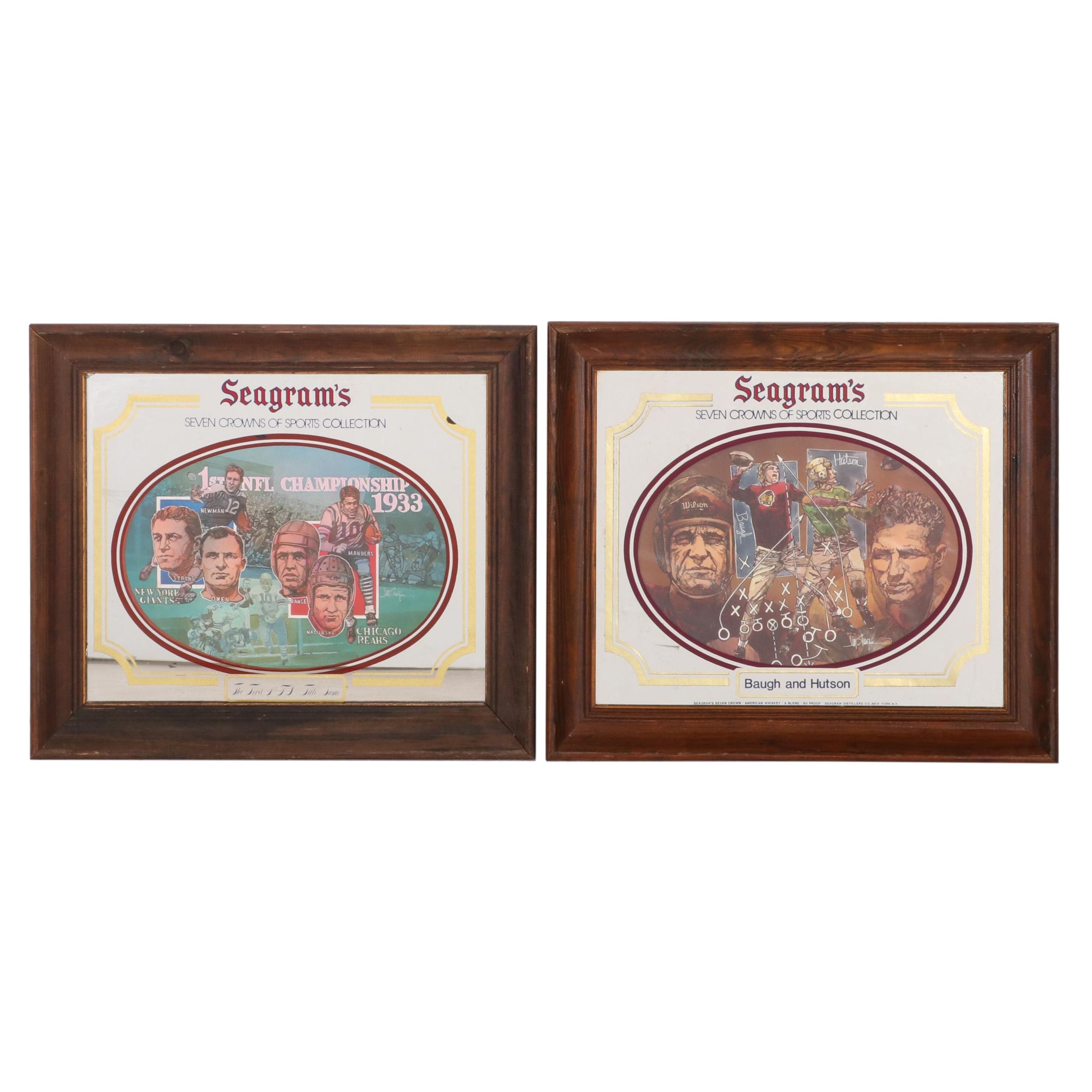 Seagram's Seven Crowns of Sports Collection NFL Football Bar Mirrors