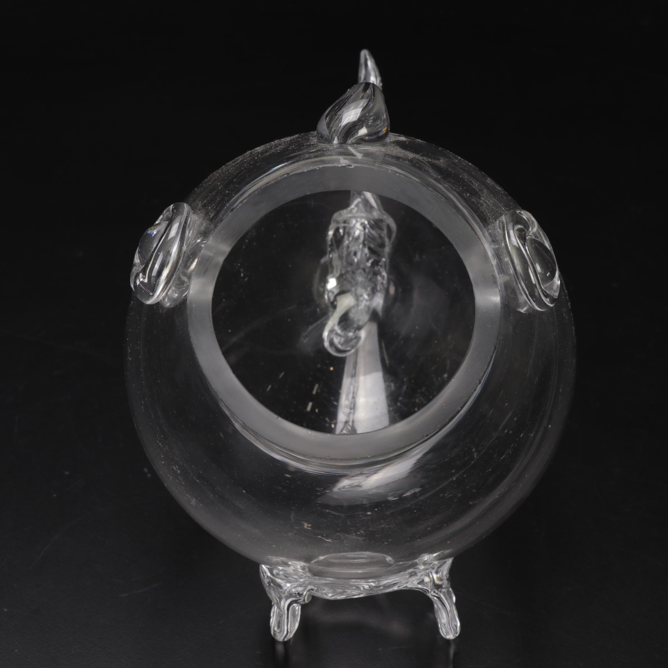 Blenko Style Blown Glass Fish Bowl, Mid-20th Century