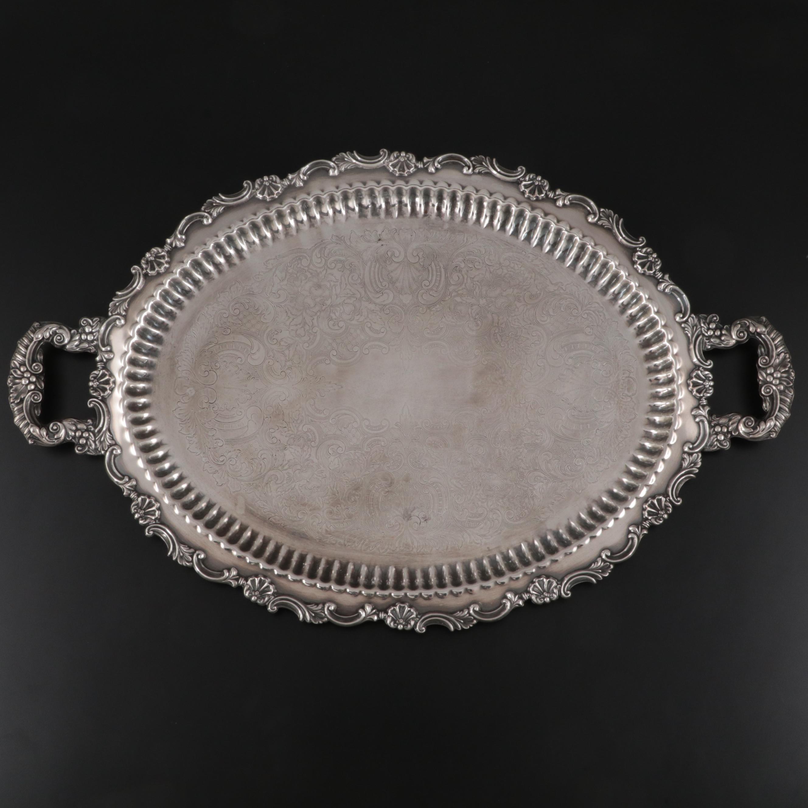 Sheffield Reproduction Silver Plate Serving Tray