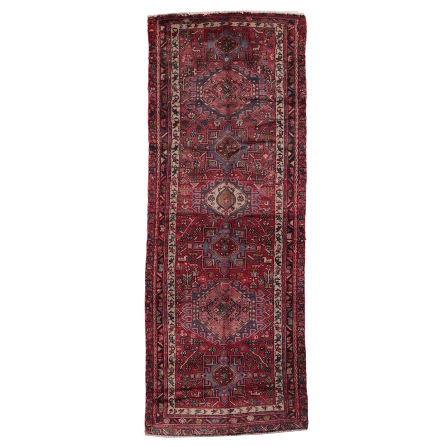 3'5 x 9' Hand-Knotted Persian Karaja Long Rug