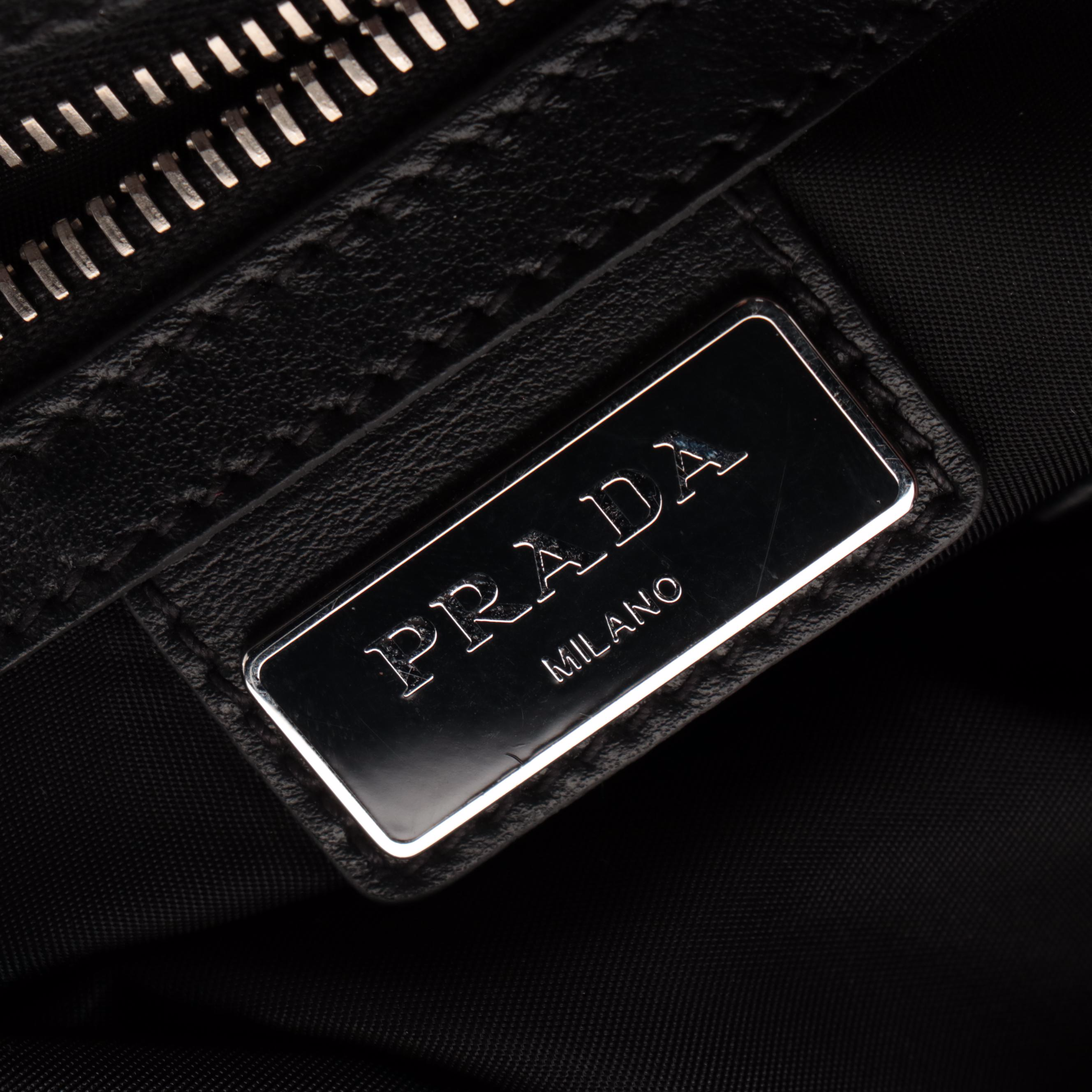 Prada Fold-Over Convertible Backpack Tote in Tessuto Nylon and Leather Trim