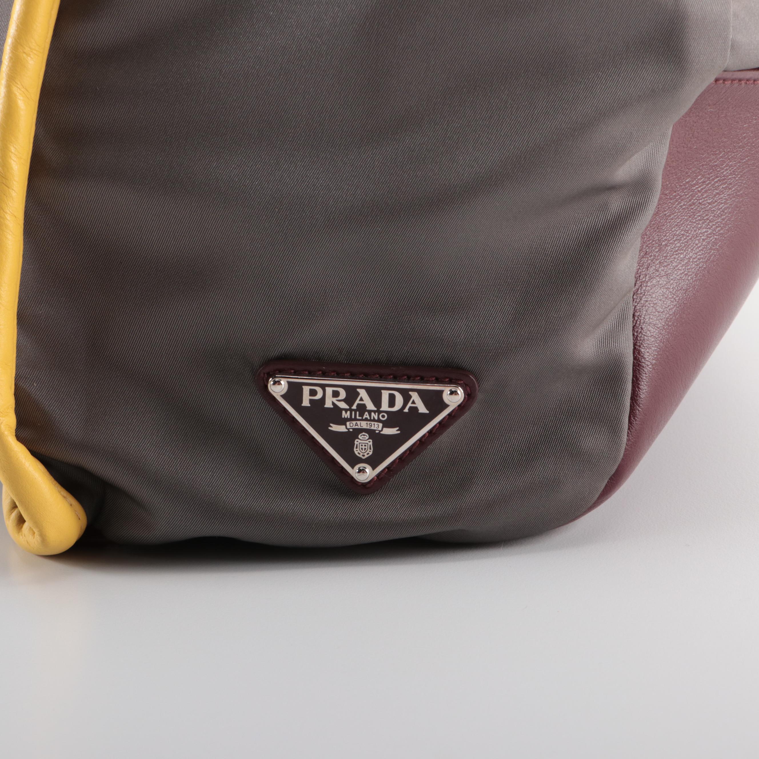 Prada Fold-Over Convertible Backpack Tote in Tessuto Nylon and Leather Trim