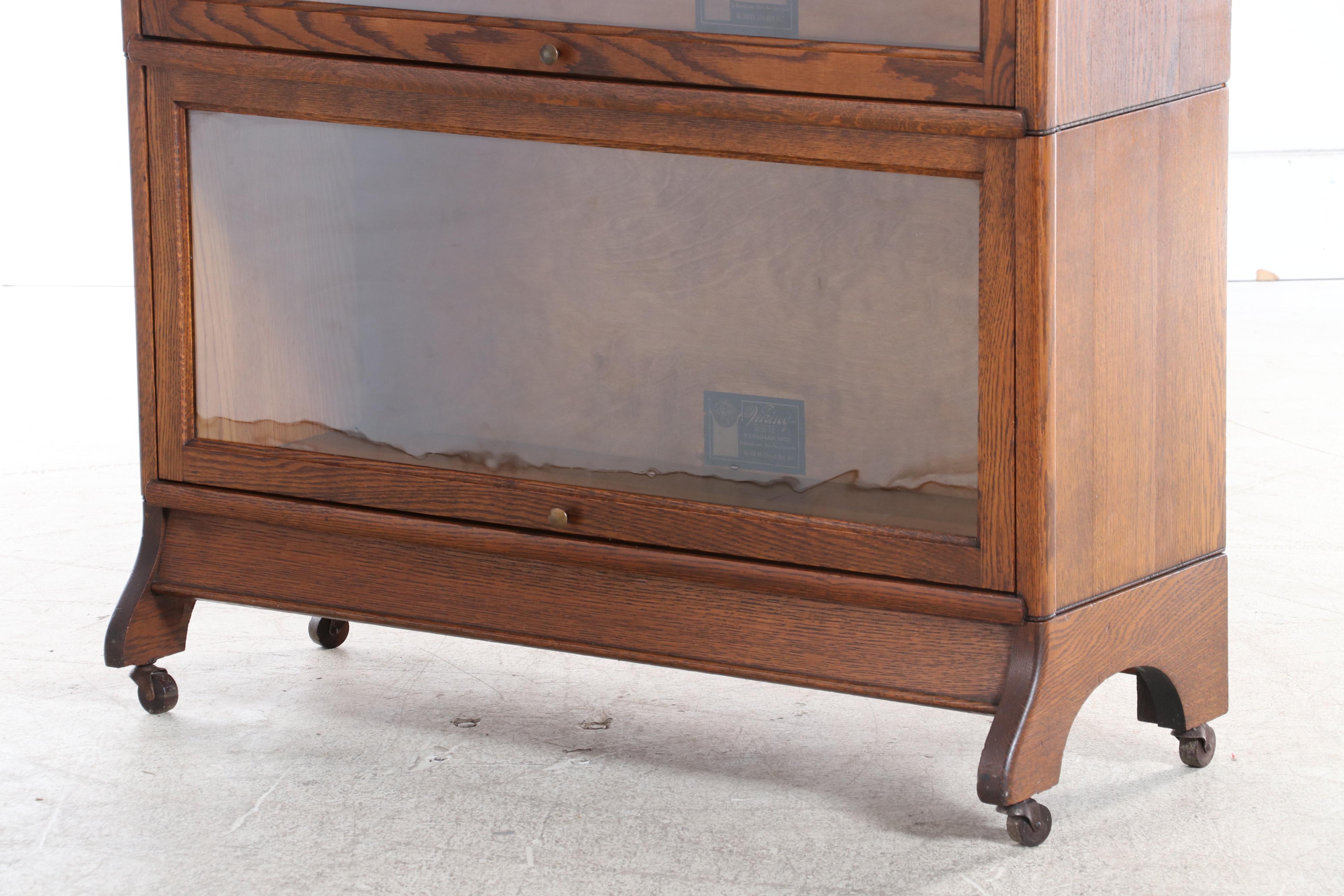 Skandia Furniture Co. "The Viking" Oak Three-Stack Barrister's Bookcase